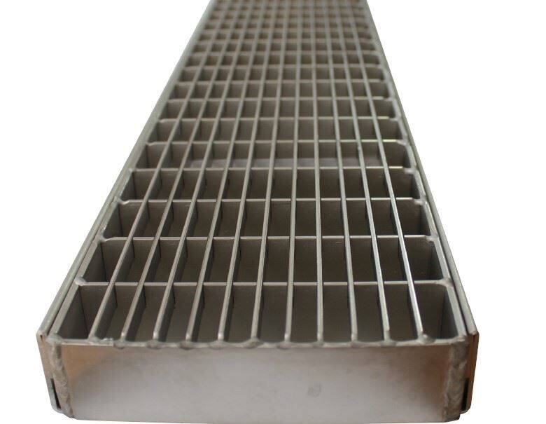 VOLFI Edelstahl Drain-Rinnenrost MW 30/10 DR-GRE, 142x35 mm x 1 m