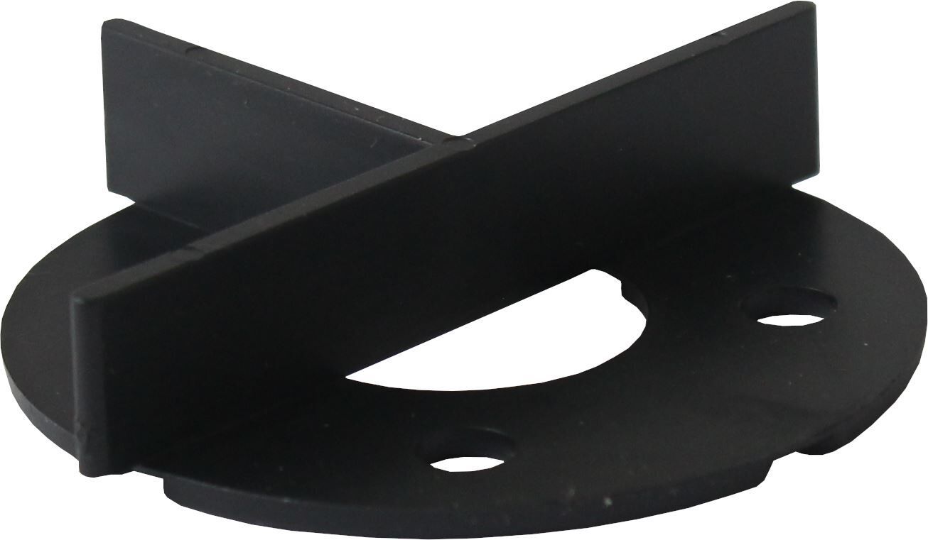 VOLFI Fugen T-Stück Kunststoff mit Bodenplatte FK-BT, 2x12 mm Fuge, ⌀50 mm, Schwarz (100 Stk.)