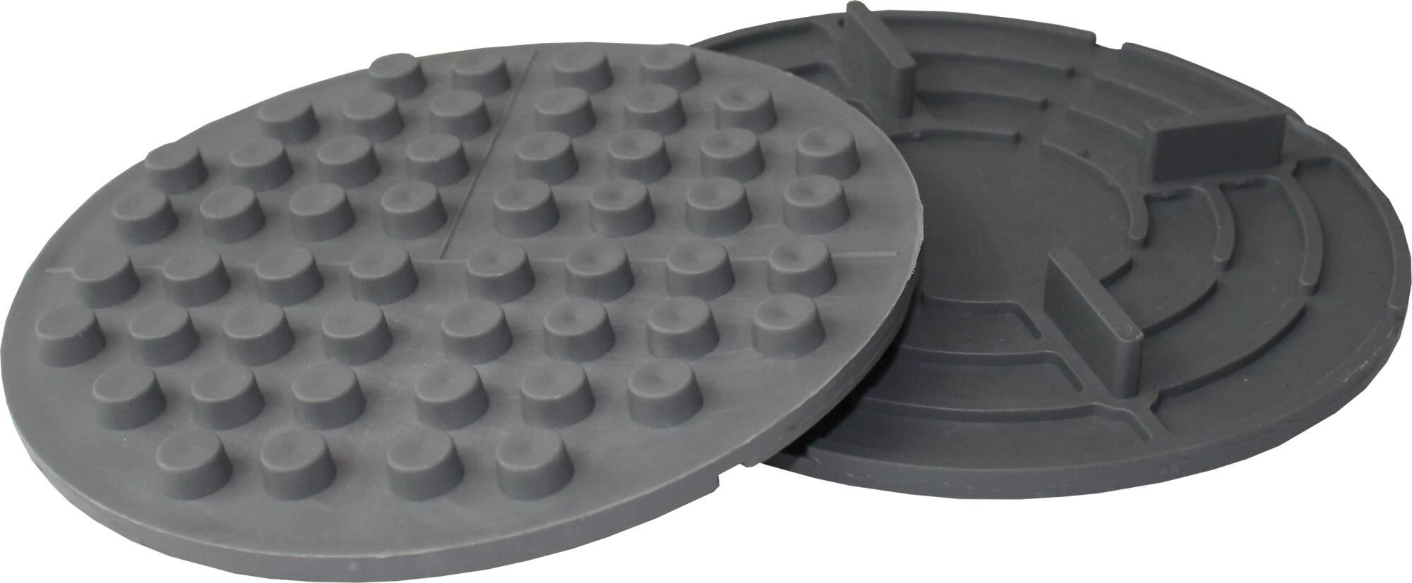 VOLFI-Platte gummierter Kunststoff m Noppen VPN-GKU 4/10-10/140(20), 4Stege, 10mm