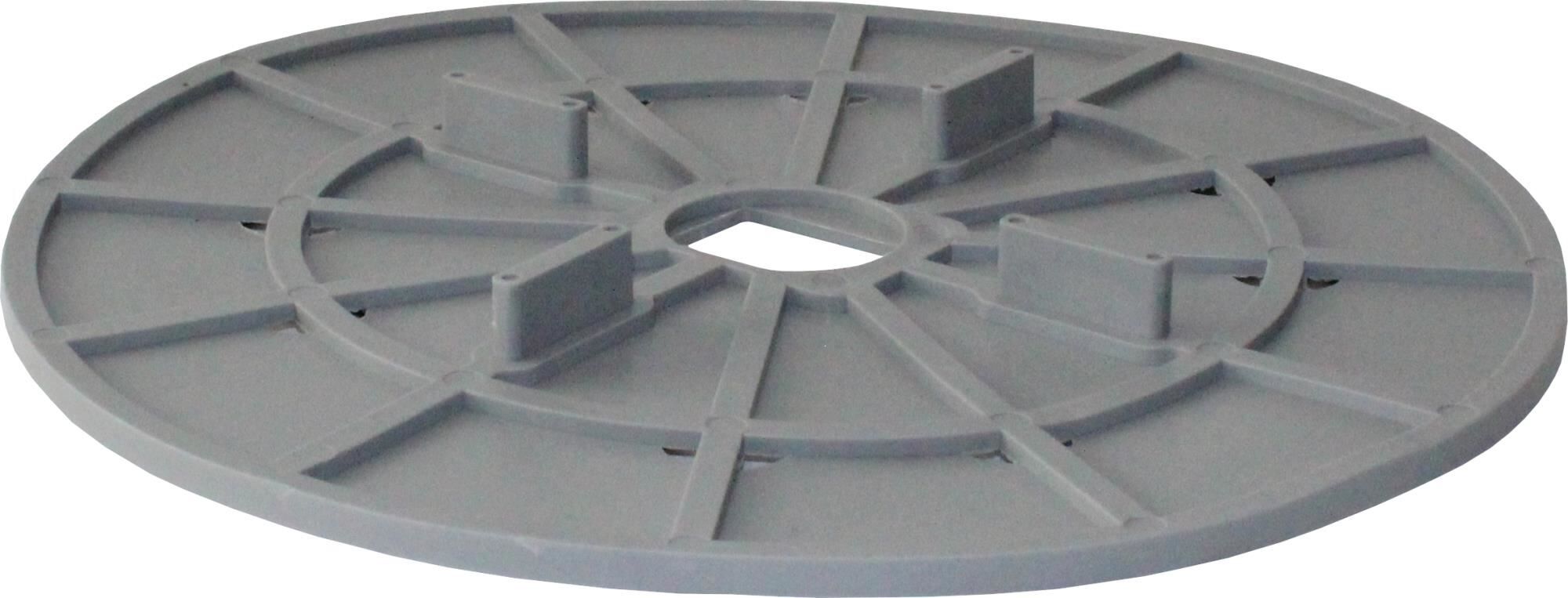 VOLFI-Bodenplatte gummierter Kunststoff BP-GKU, 5 mm Höhe, 4x10 mm Fuge, ⌀210 mm, 4 Stege (20 Stk.)