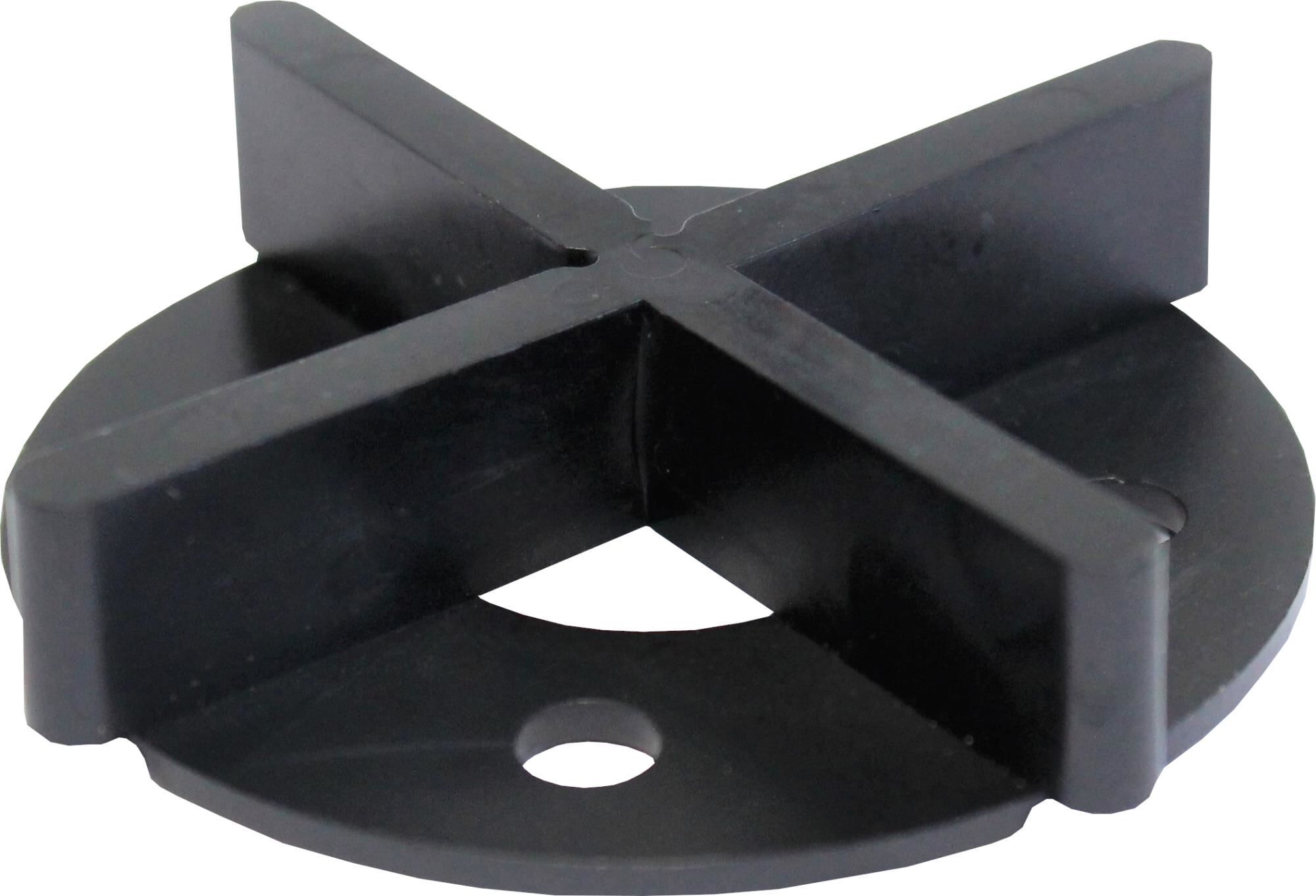 VOLFI Fugenkreuz Kunststoff mit Bodenplatte FK-B, 5x12 mm Fuge, ⌀50 mm, Schwarz (100 Stk.)