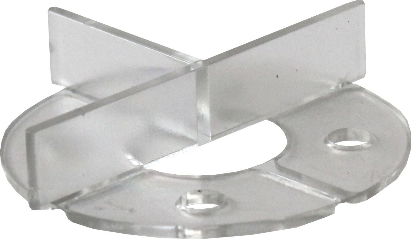 VOLFI Fugen T-Stück Kunststoff mit Bodenplatte FK-BT, 3x12 mm Fuge, ⌀50 mm, Transparent (100 Stk.)