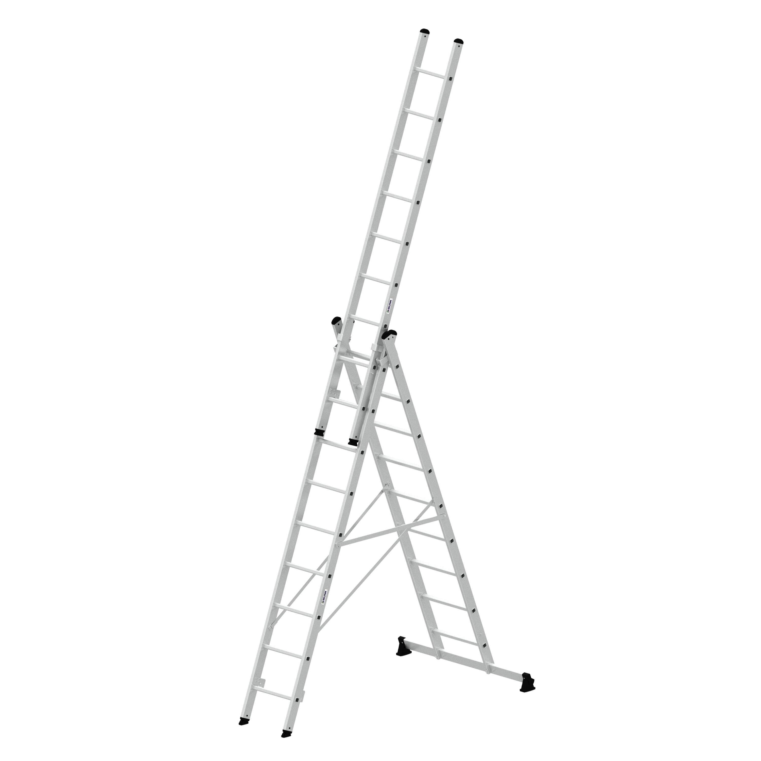 Mehrzweckleiter 3-teilig mit nivello®-Traverse 3x9 Sprossen