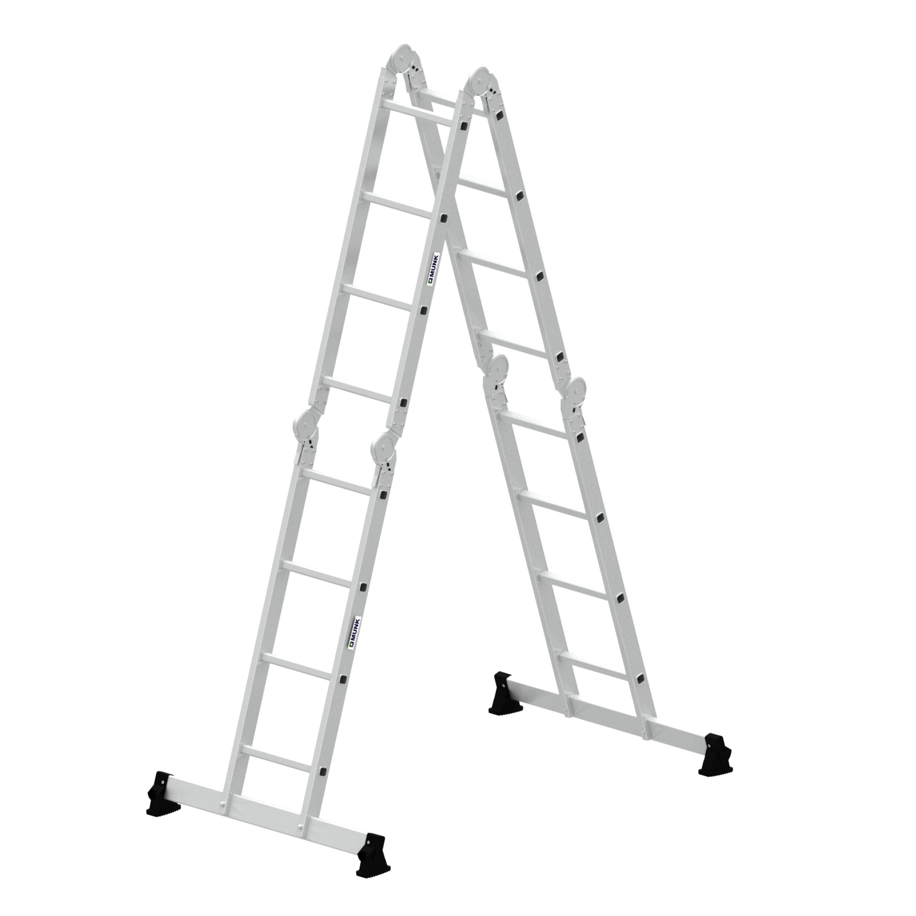 Vielzweckleiter 4-teilig mit nivello®-Traverse 4x4 Sprossen