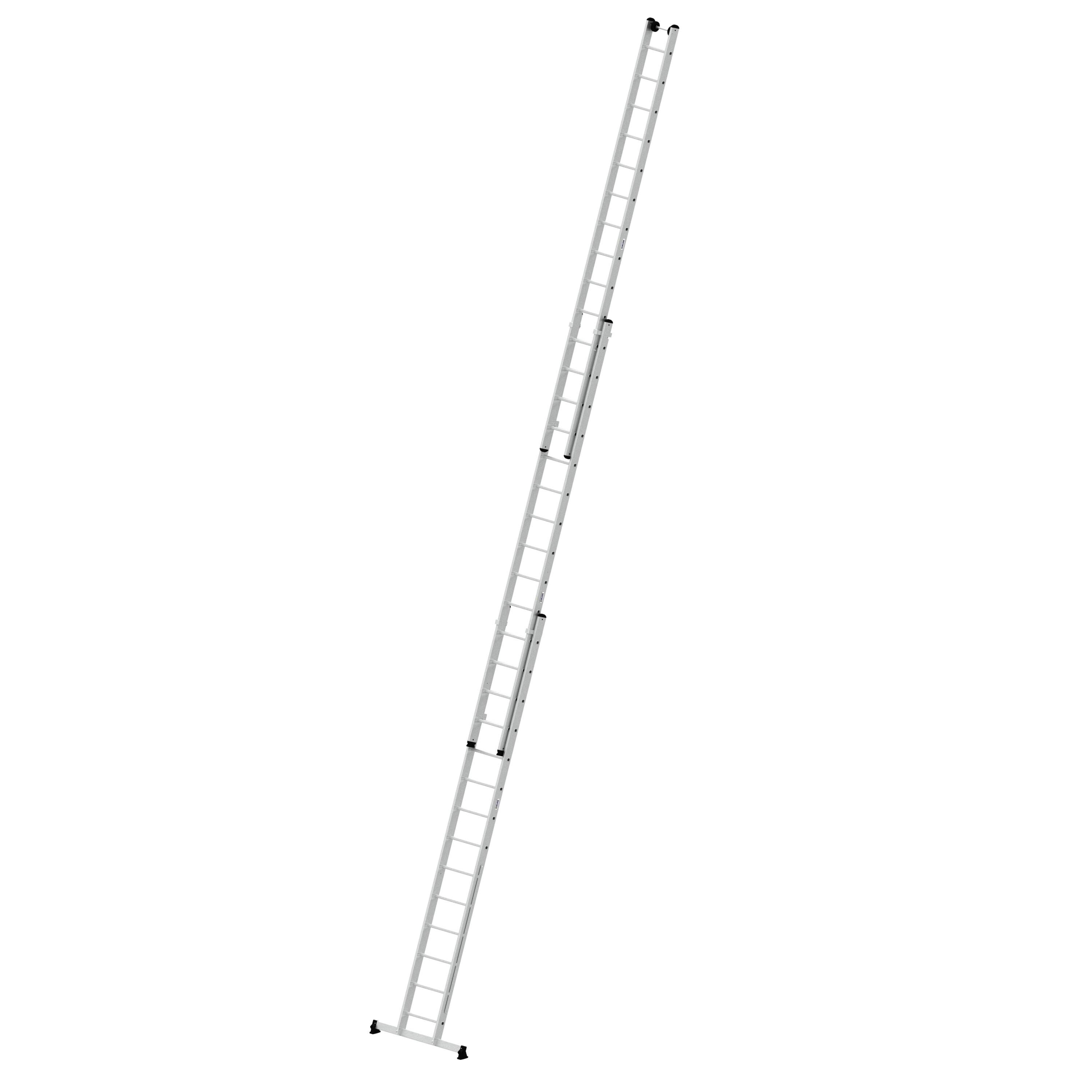 Sprossen-Mehrzweckleiter 3-teilig mit nivello®-Traverse und Wandlaufrollen 3x14 Sprossen