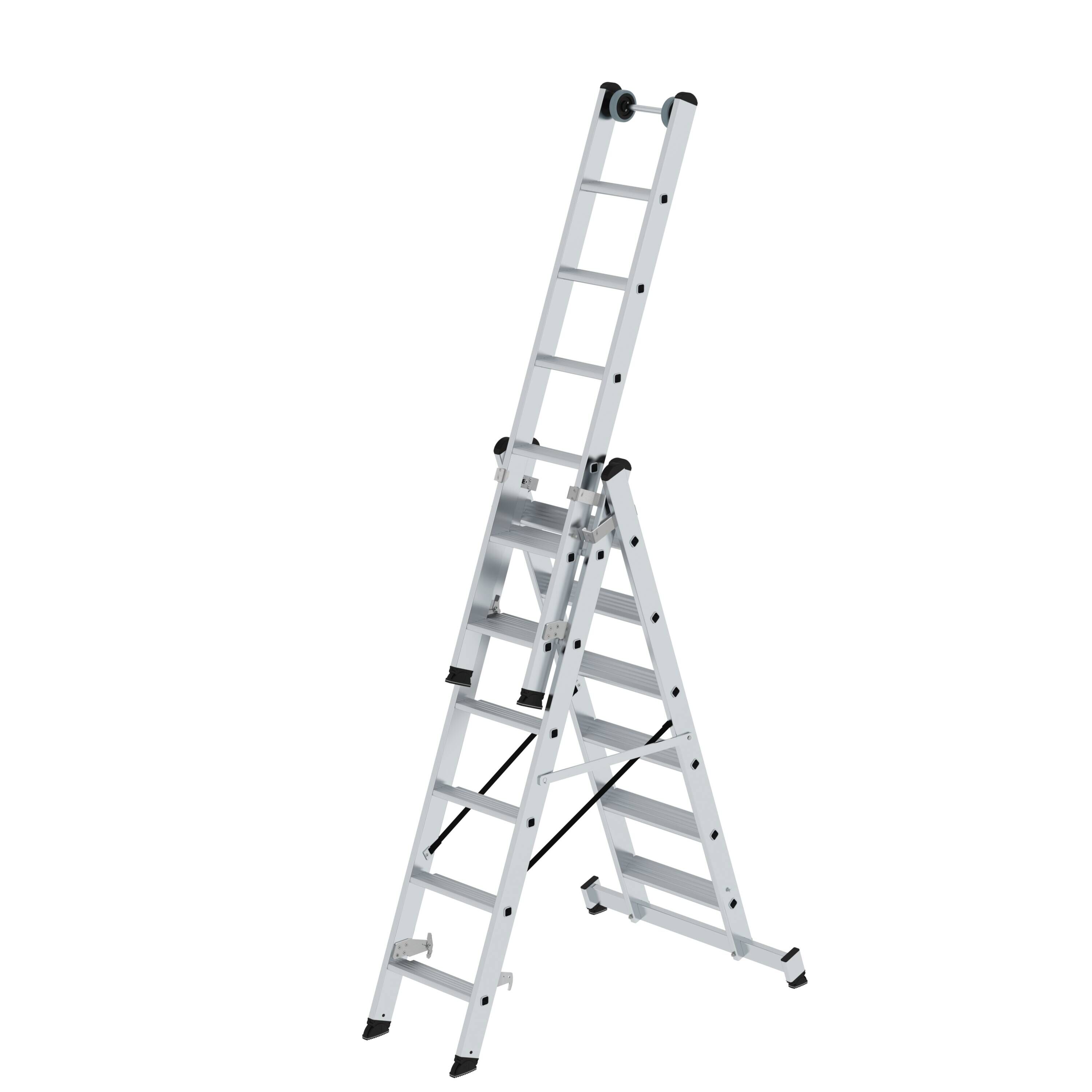 MUNKp333181698234528bobbie Stufen-Mehrzweckleiter 3-teilig mit nivello®-Traverse