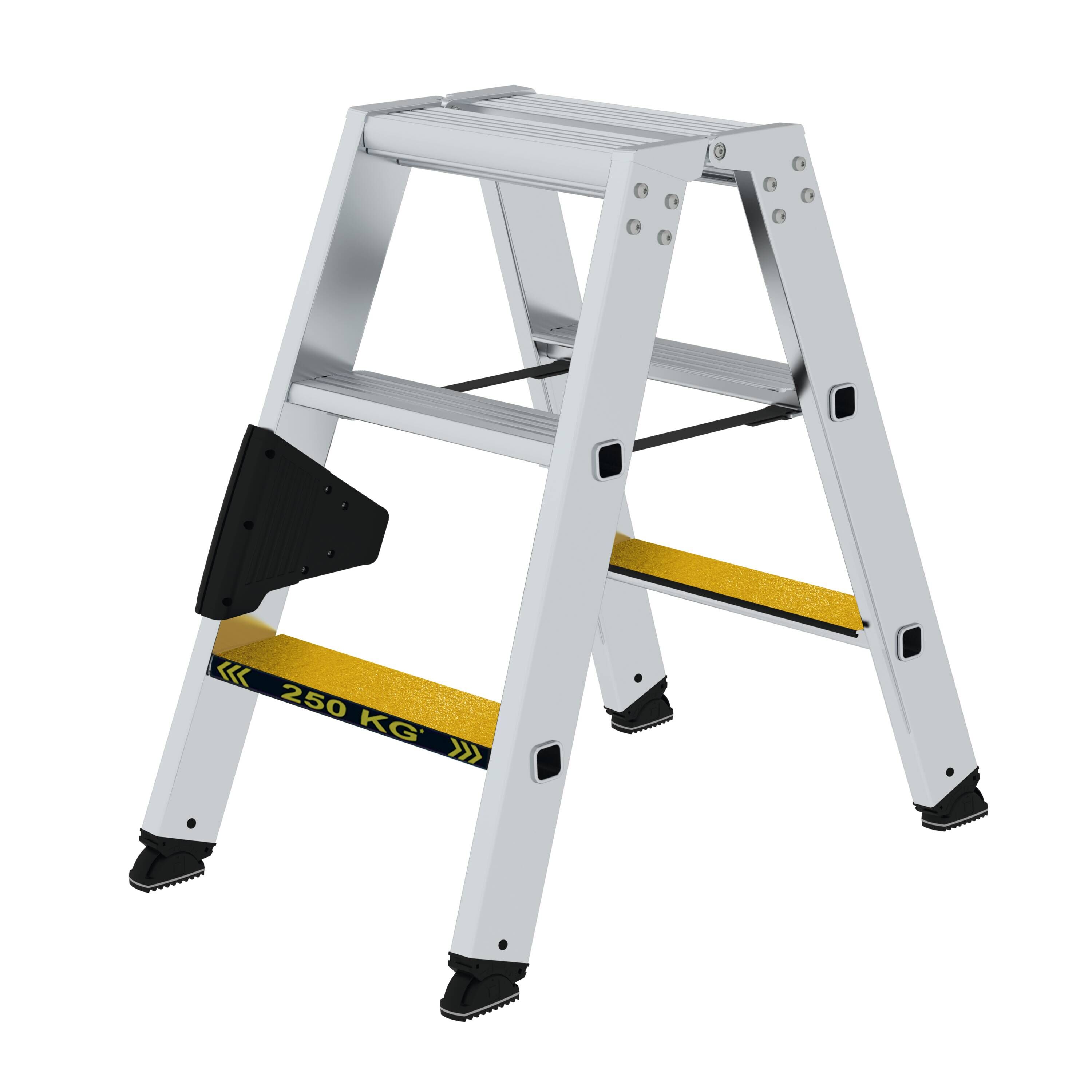 Stufen-Stehleiter 250 kg beidseitig begehbar mit clip-step R13