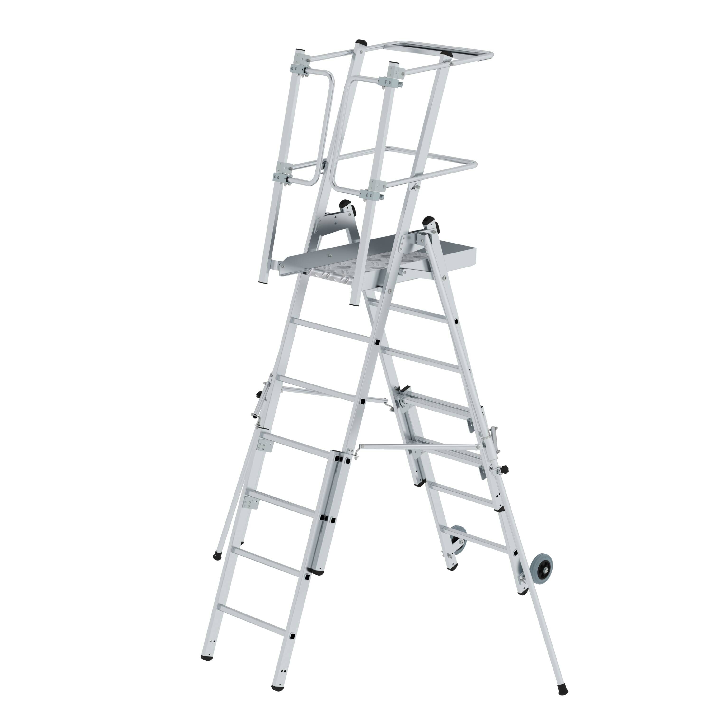 MUNK525351775762024bobbie Plattformleiter FlexxStep 5 Sprossen mit Teleskopaufsatz 2 Sprossen