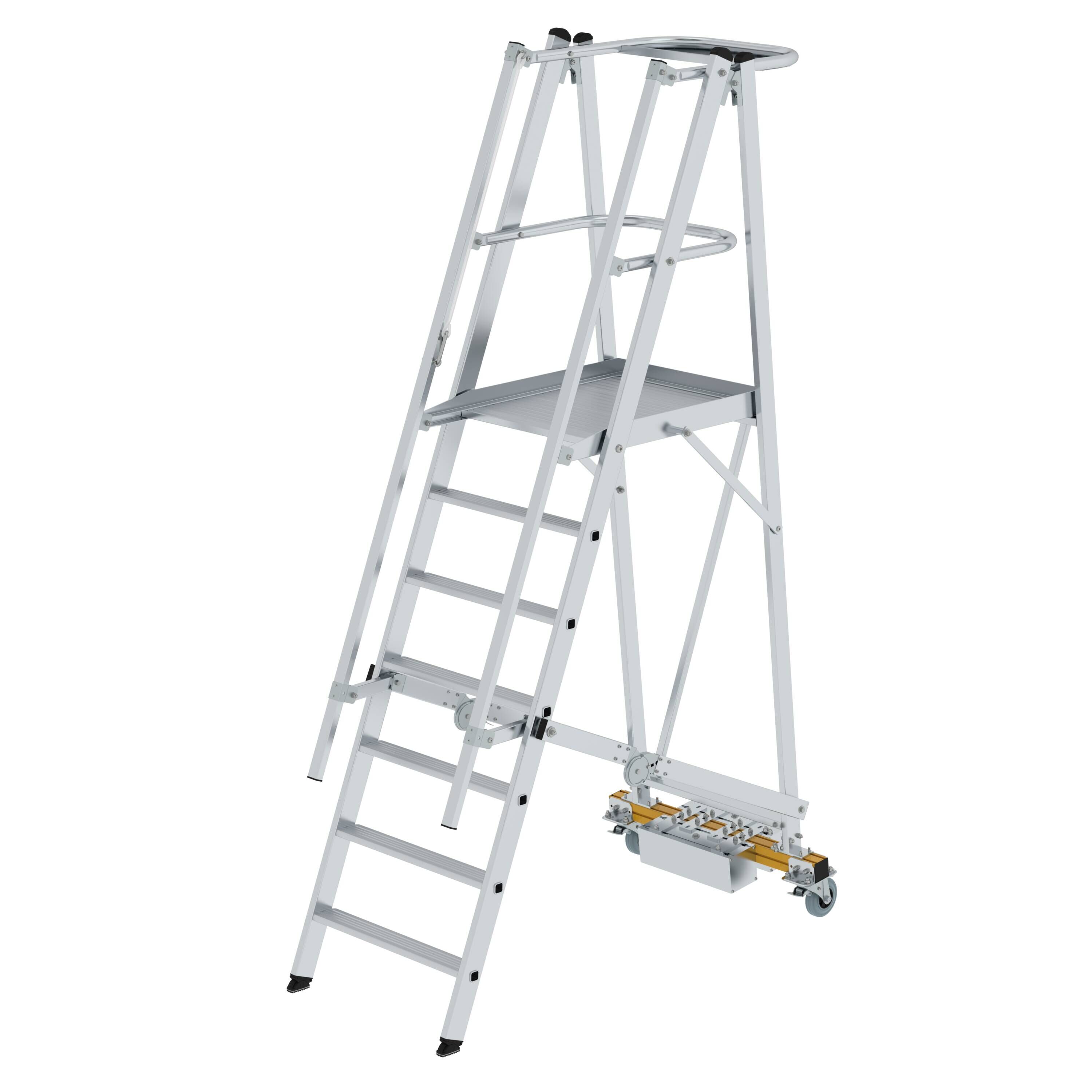 Plattformleiter klappbar mit schmalem Fahrwerk 7 Stufen