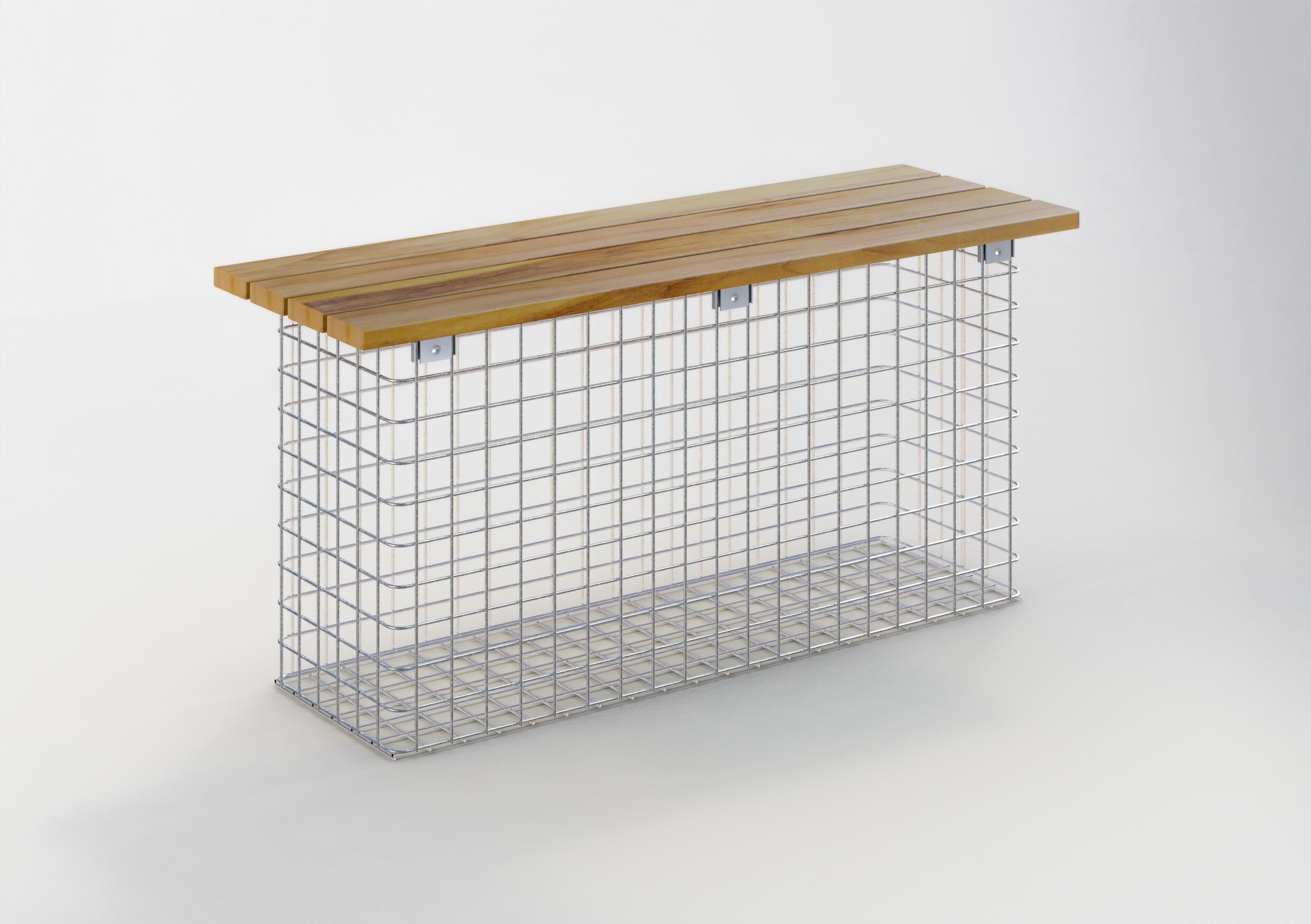 GAB0124241707317125bobbie Gartenbank 102 x 50 x 32 cm TEAK MW 5 x 5 cm, feuerverzinkt