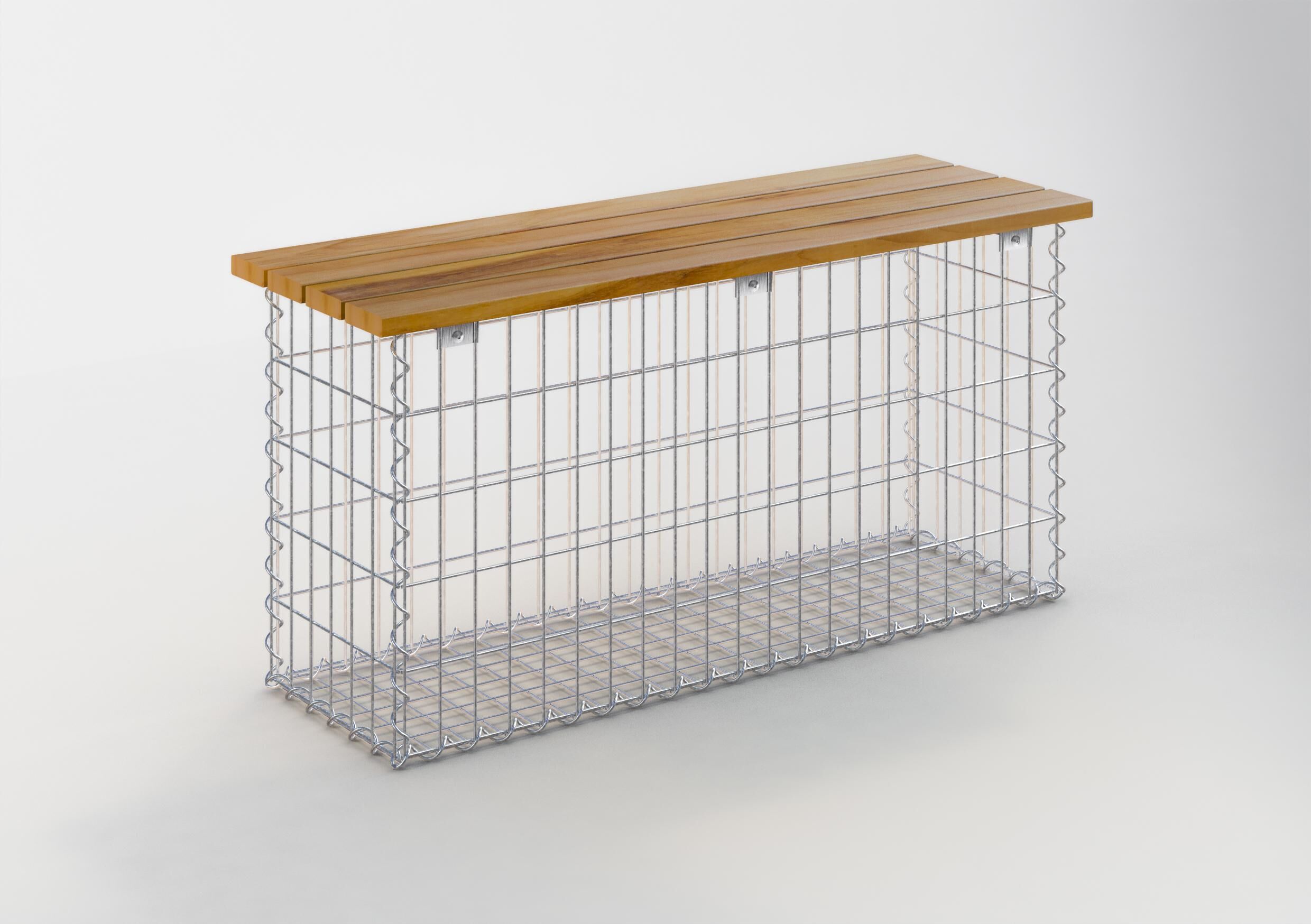 GAB0124171707317125bobbie Gartenbank Spiralgabione 105 x 50 x 30 cm - 3 TEAK MW 5 x 10 cm
