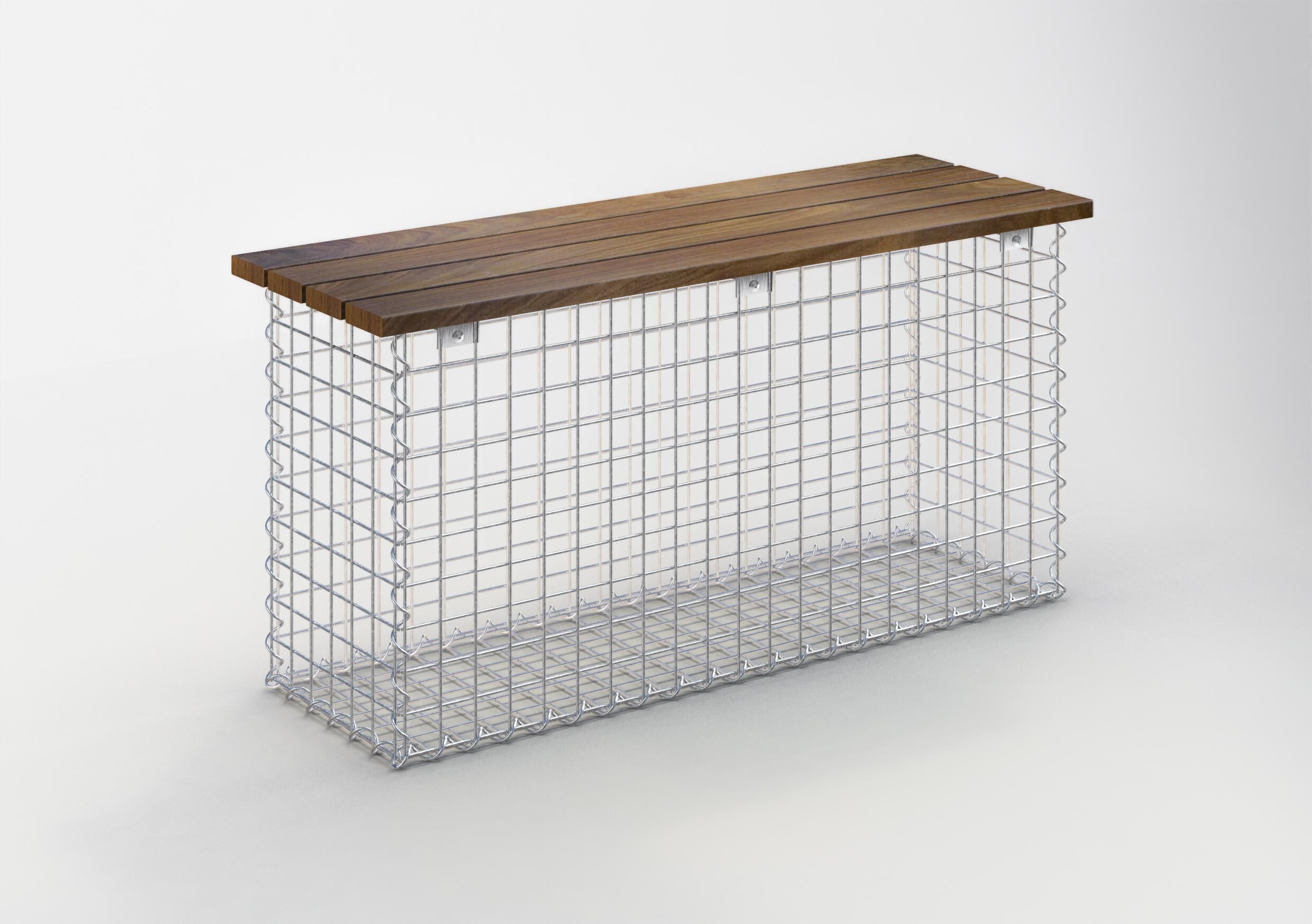 Gartenbank Spiralgabione 105 x 50 x 30 cm -3 CUMARU MW 5 x 5 cm