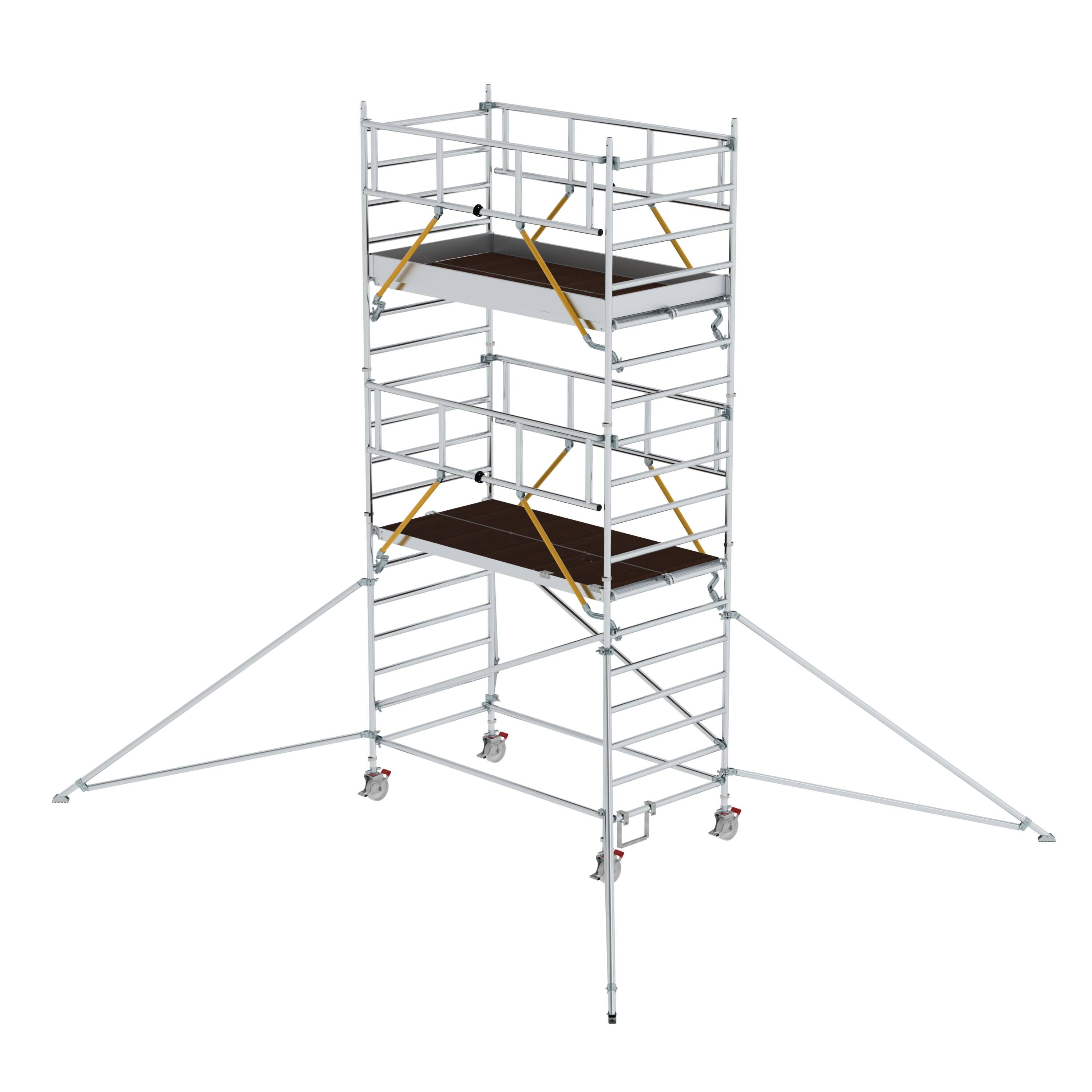 Rollgerüst SG 1,35 x 2,45 m mit Ausleger & Doppel-Plattform Plattformhöhe 4,47 m