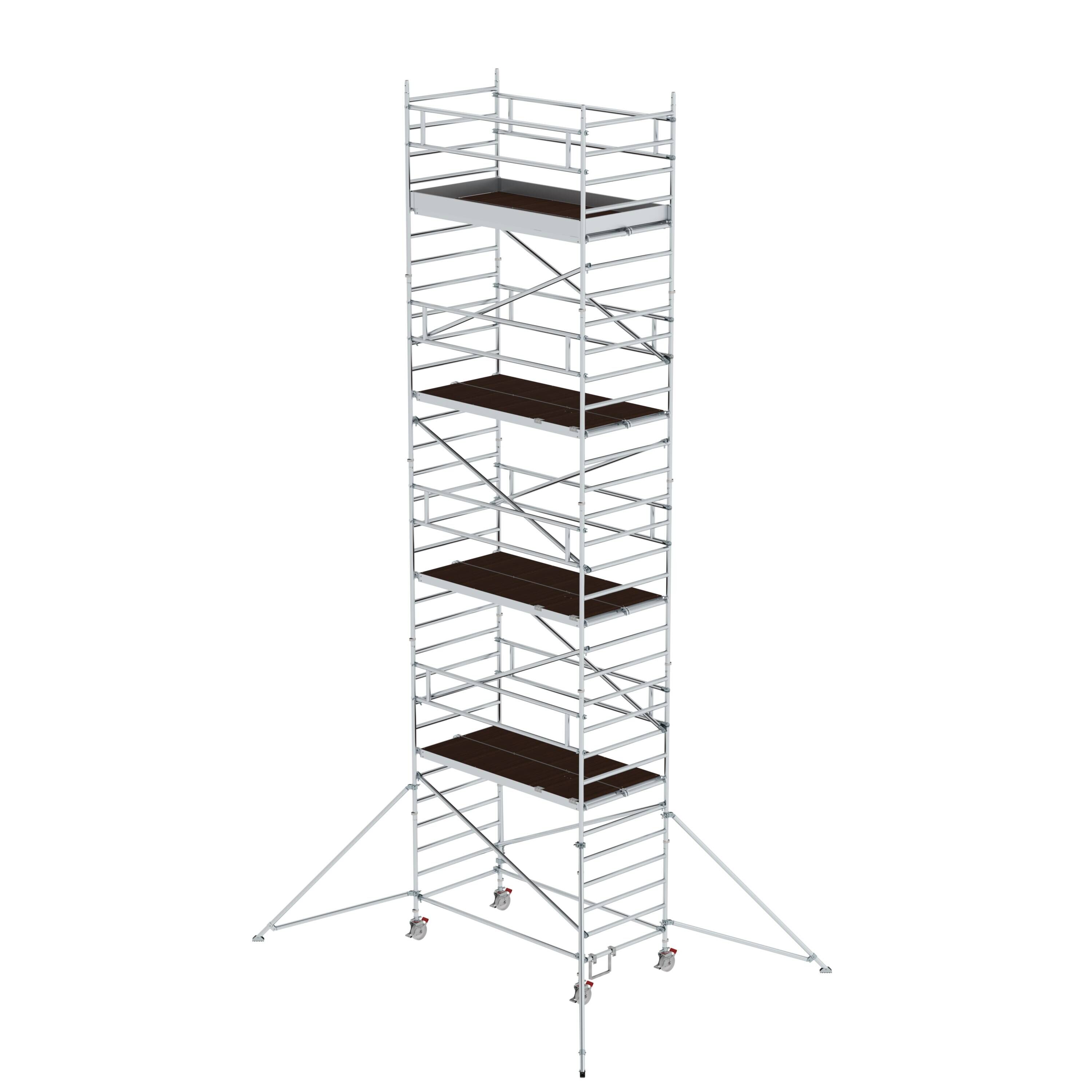 Rollgerüst 1,35 x 2,45 m mit Ausleger & Doppel-Plattform Plattformhöhe 8,35 m