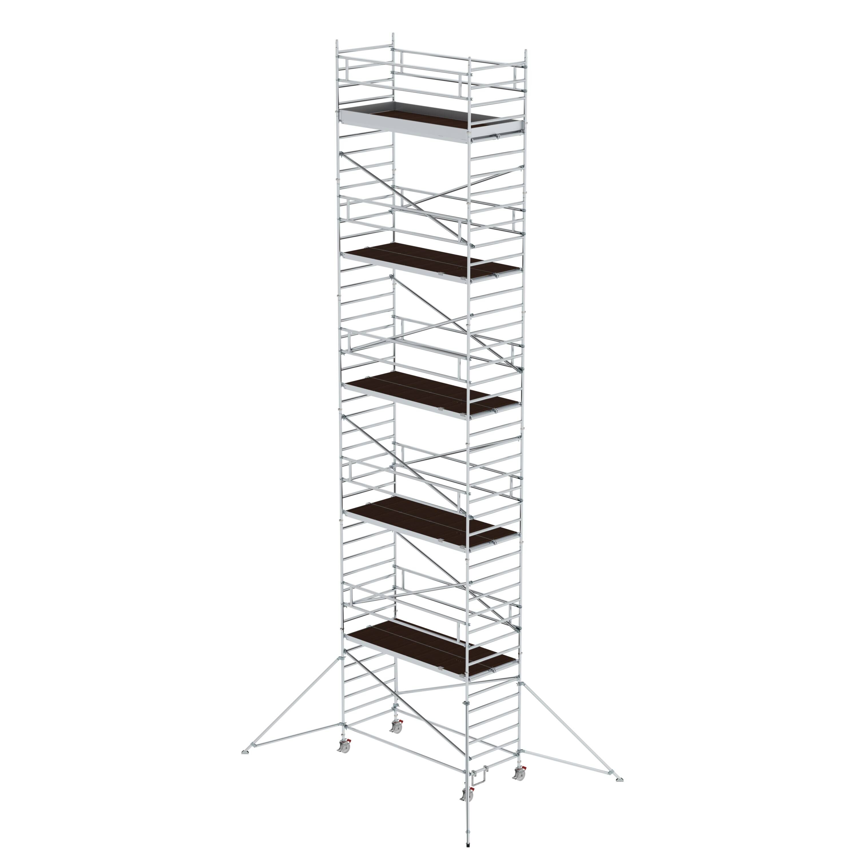 MUNK1691361775761141bobbie Rollgerüst 1,35 x 3,0 m mit Ausleger & Doppel-Plattform Plattformhöhe 11,35 m