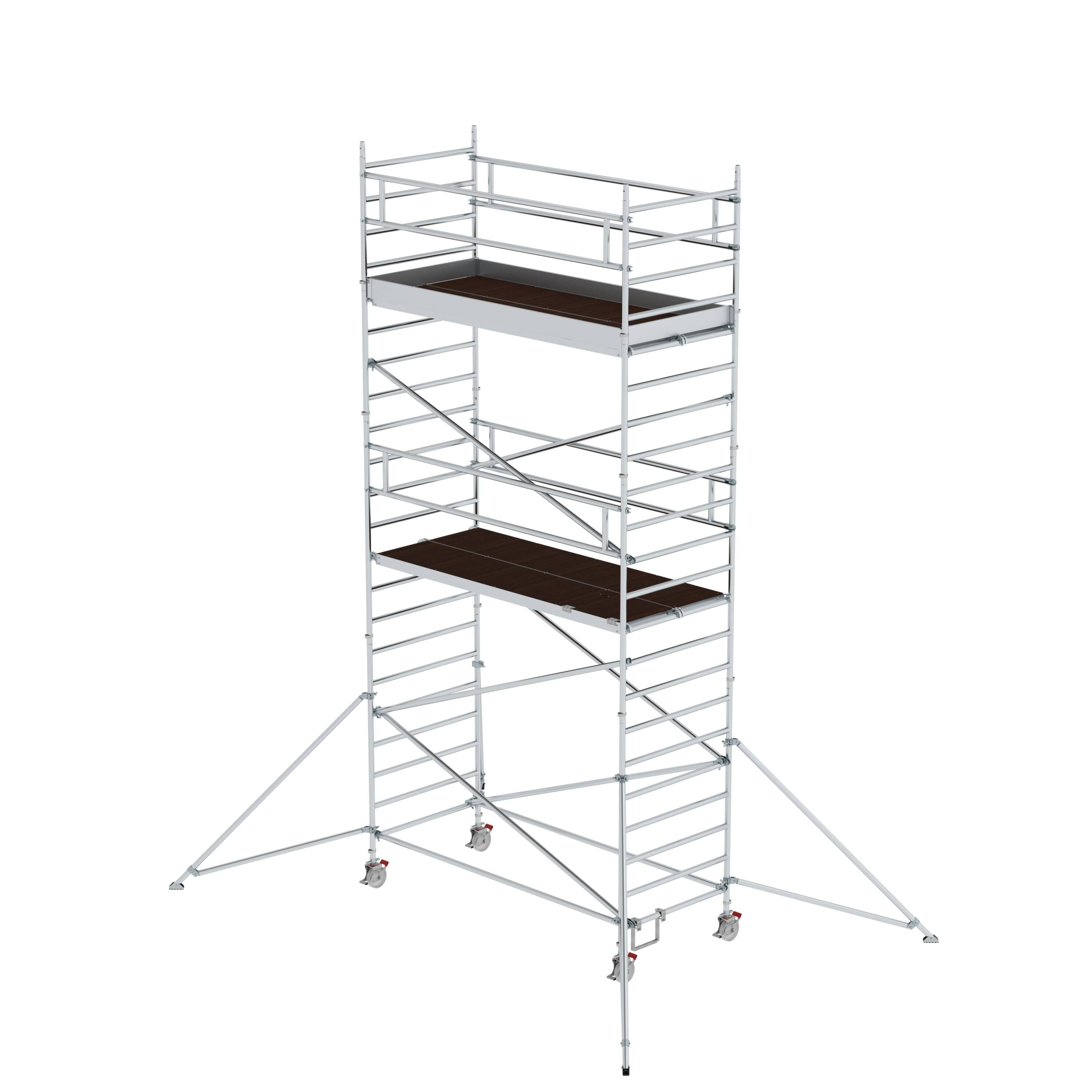 MUNK1695351775761142bobbie Rollgerüst 1,35 x 3,0 m mit Ausleger & Doppel-Plattform Plattformhöhe 5,35 m