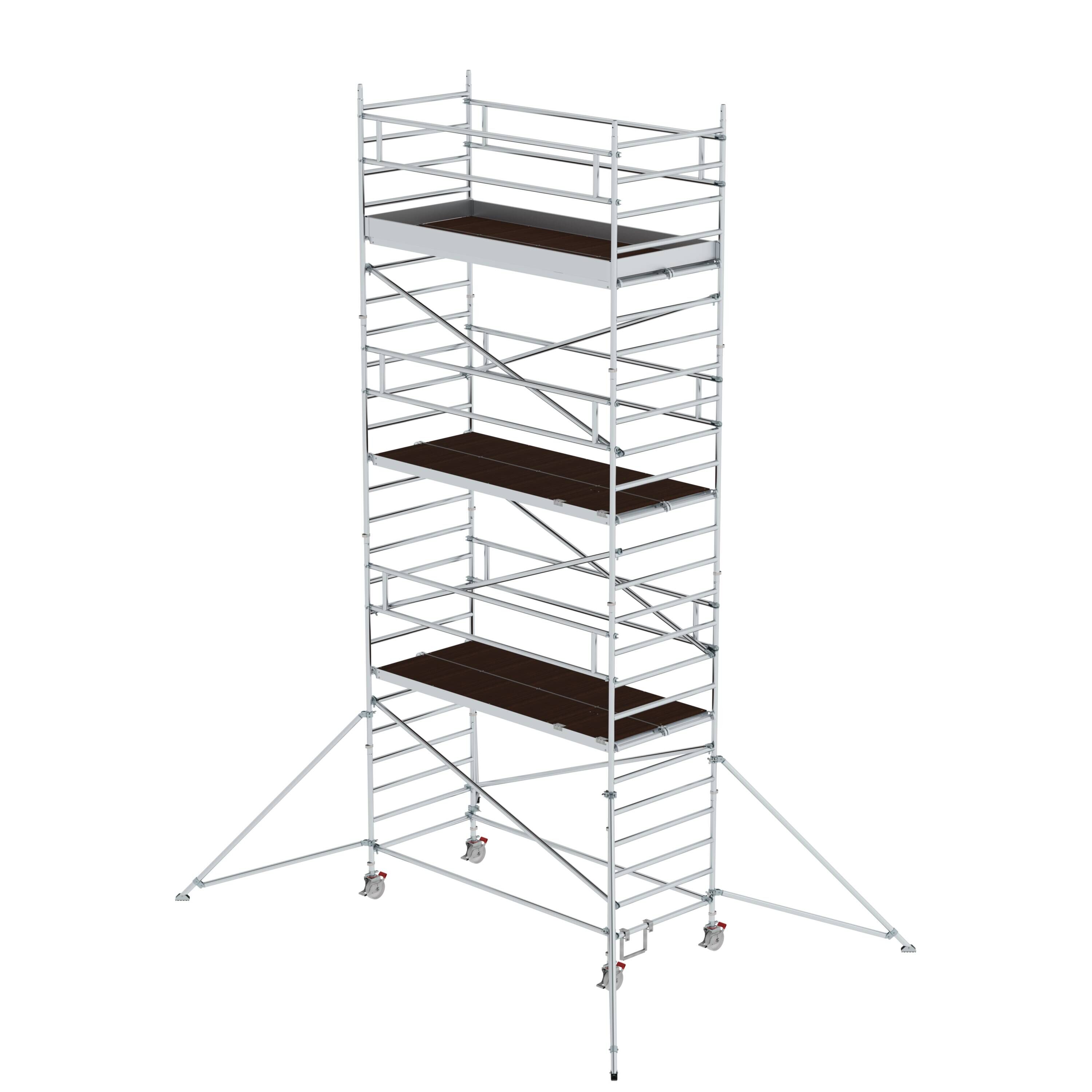 MUNK1696361775761142bobbie Rollgerüst 1,35 x 3,0 m mit Ausleger & Doppel-Plattform Plattformhöhe 6,35 m