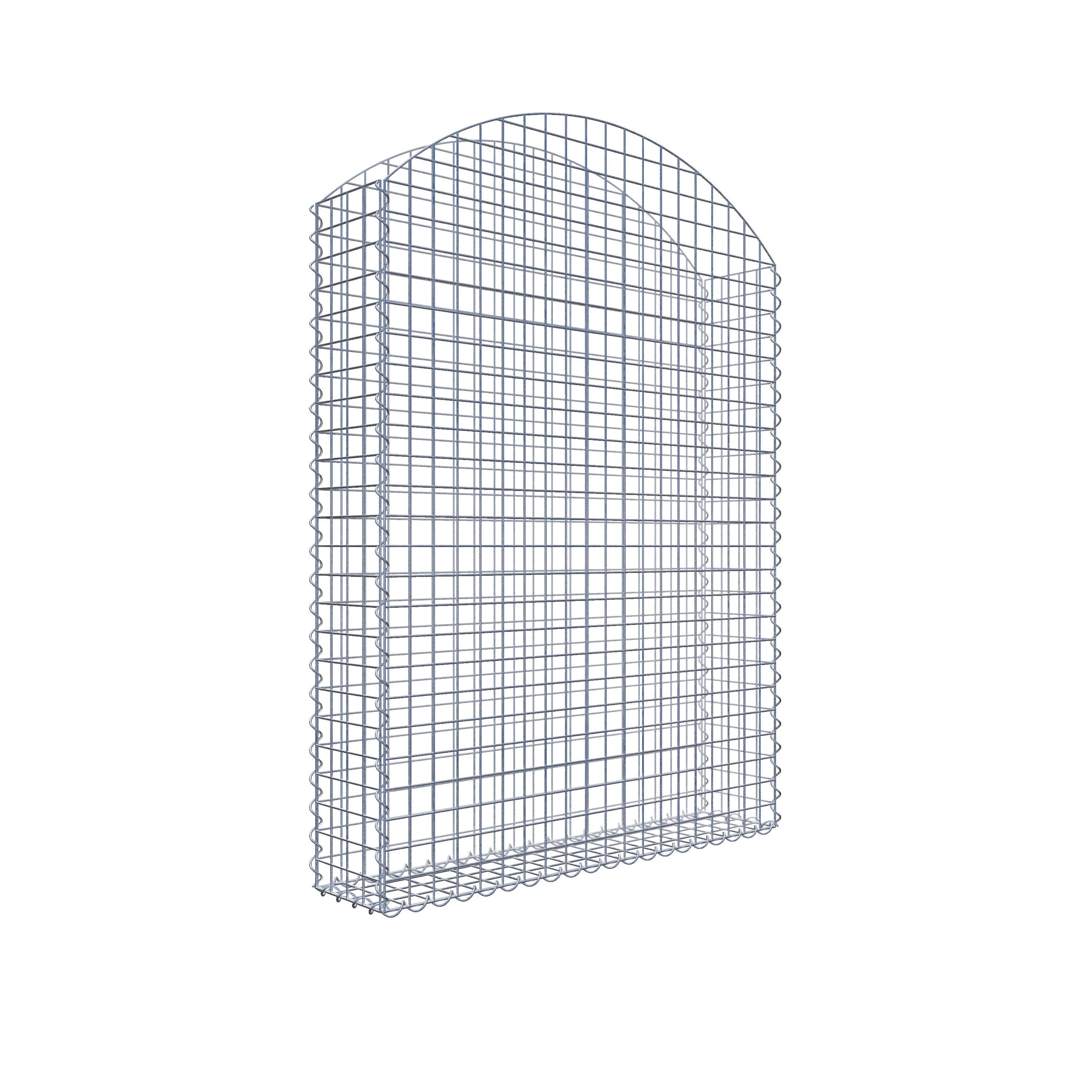 GAB0341361707317130bobbie Gabione mit Oberbogen 100 cm x 140 cm x 20 cm (L x H x T)