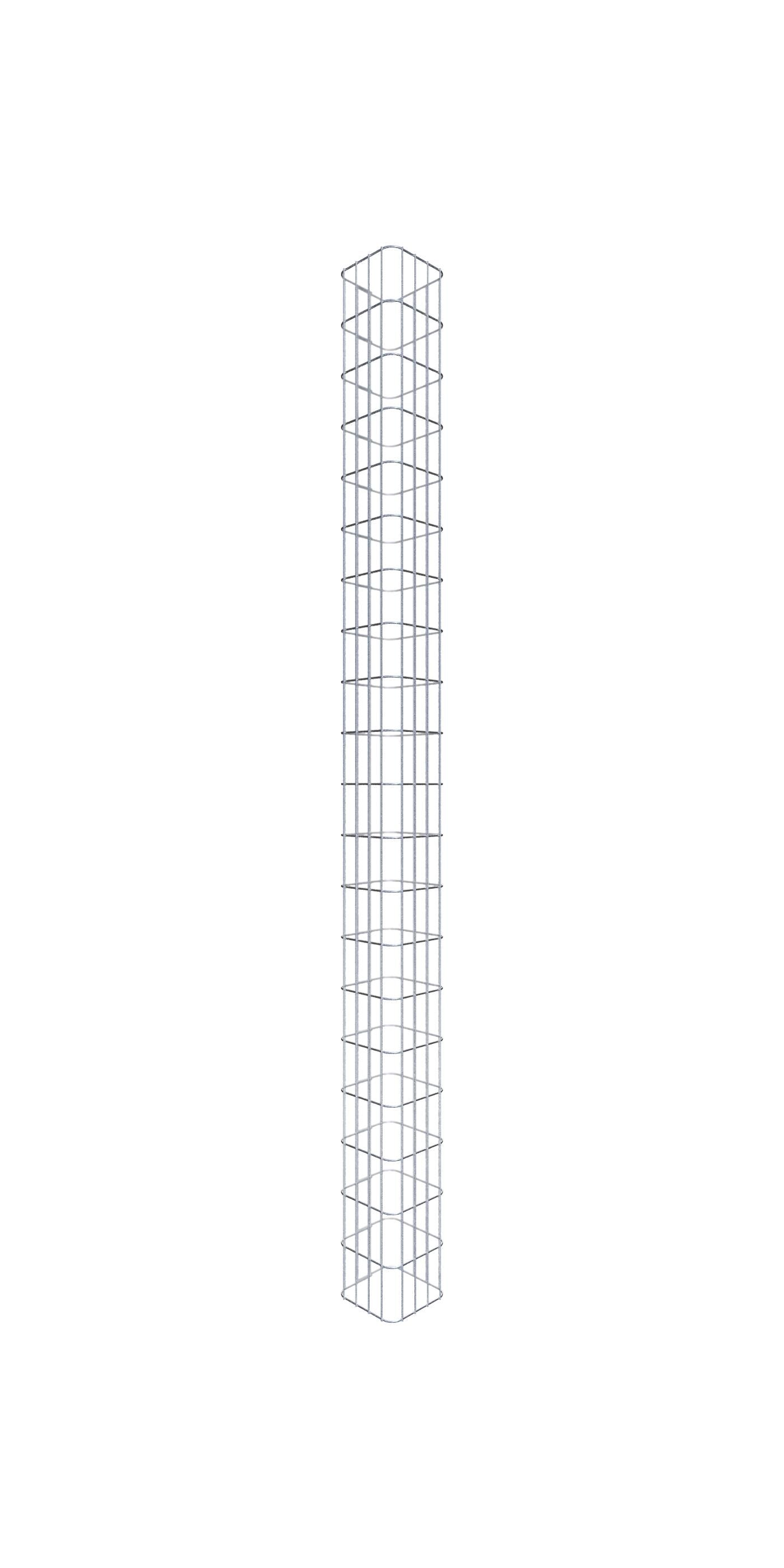Gabionensäule eckig 22  cm x 22  cm, 200 cm Höhe, MW 5 cm x 10 cm
