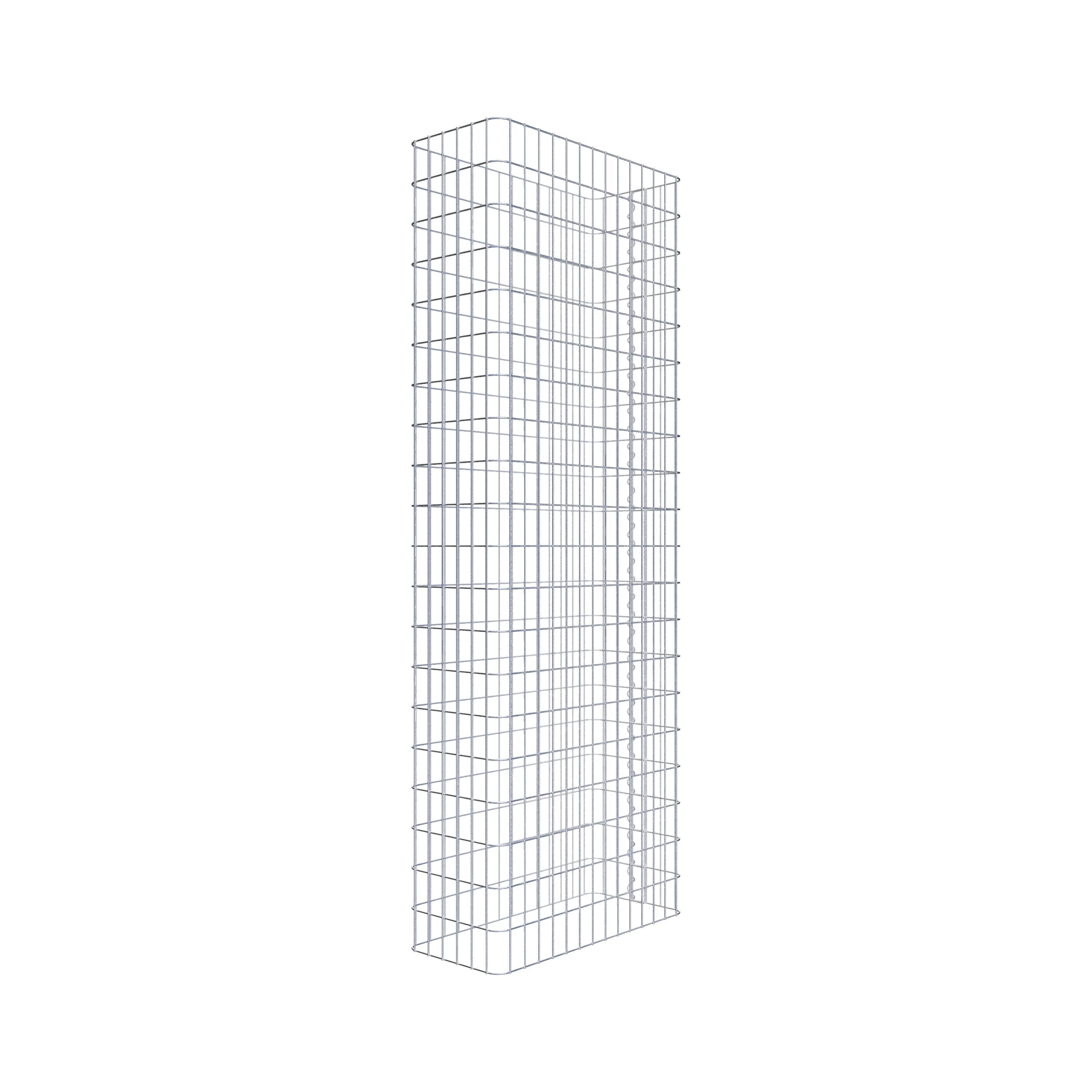 Gabionenzaun Länge 72 cm, Höhe 200 cm, Tiefe 32 cm, Maschenweite 5 x 10 cm