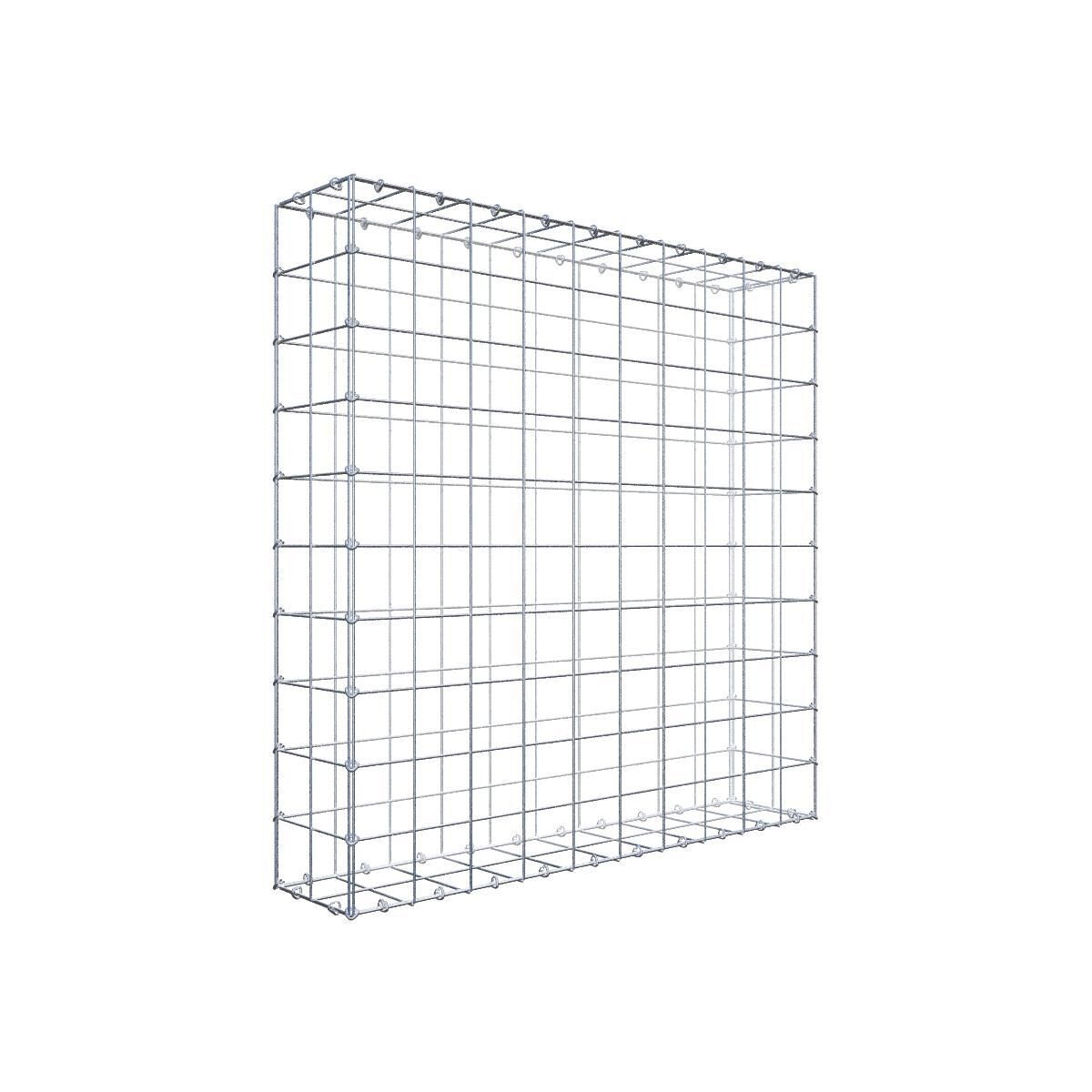 GAB0948641707317141bobbie Gabione 100 cm x 100 cm x 20 cm (L x H x T), Maschenweite 10 cm x 10 cm, C-Ring