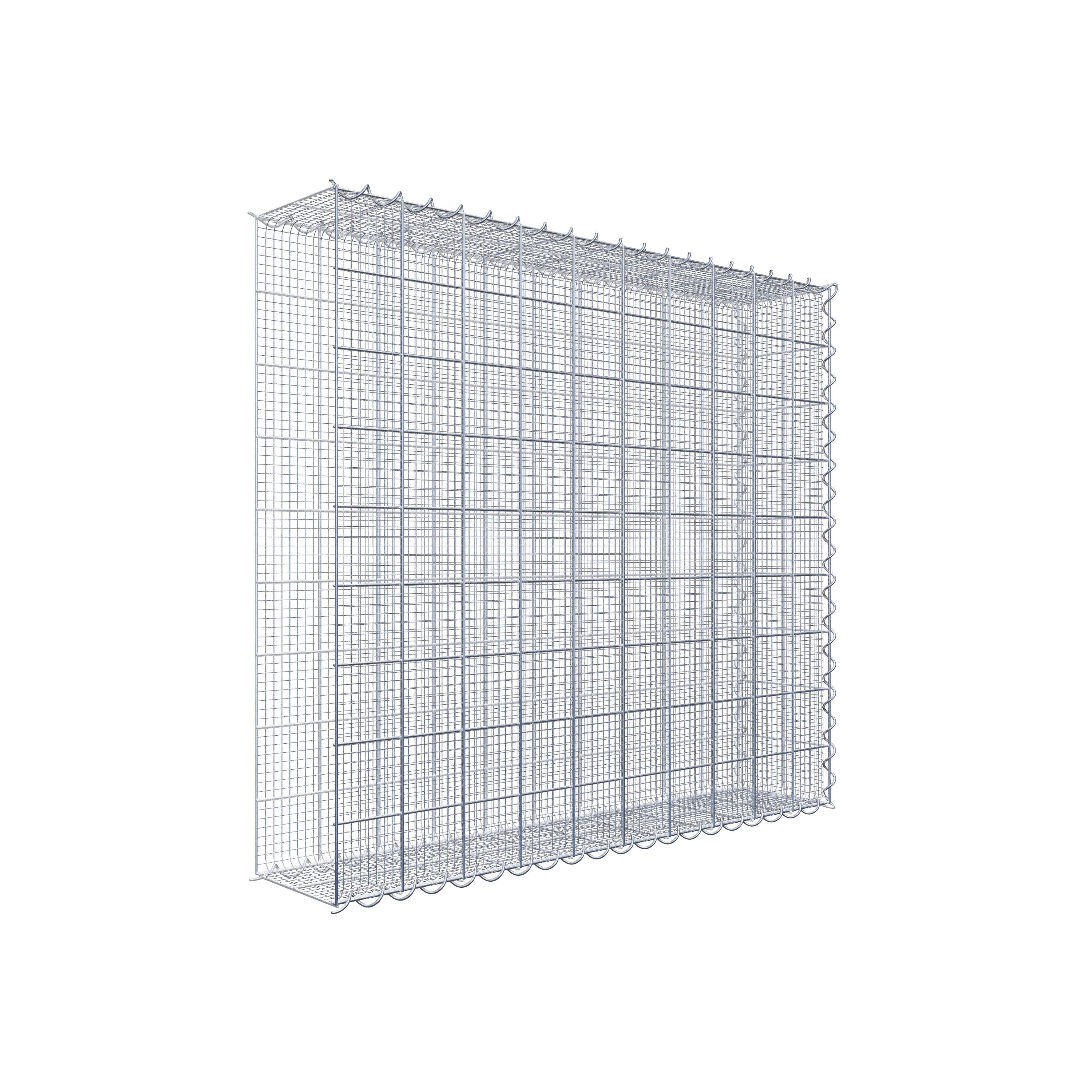 Splittanbaugabione Typ 2 100 cm x 90 cm x 20 cm (L x H x T), Maschenweite 10 cm x 10 cm, Spirale