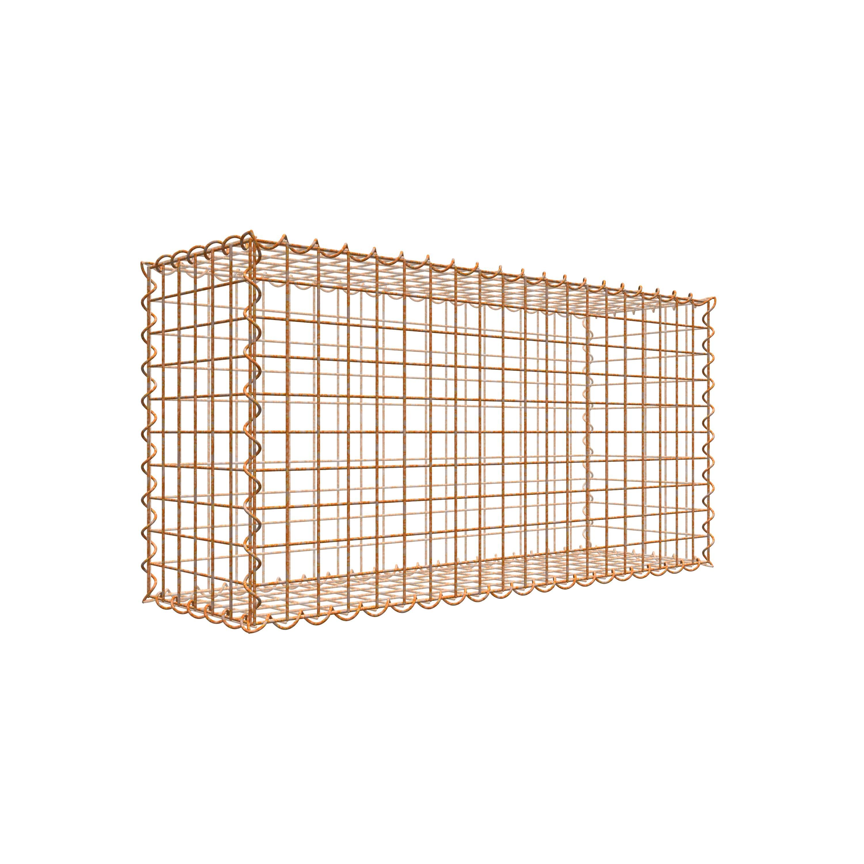 Rostige Gabione 100 cm x 50 cm x 30 cm (L x H x T), Maschenweite 5 cm x 5 cm, Spirale