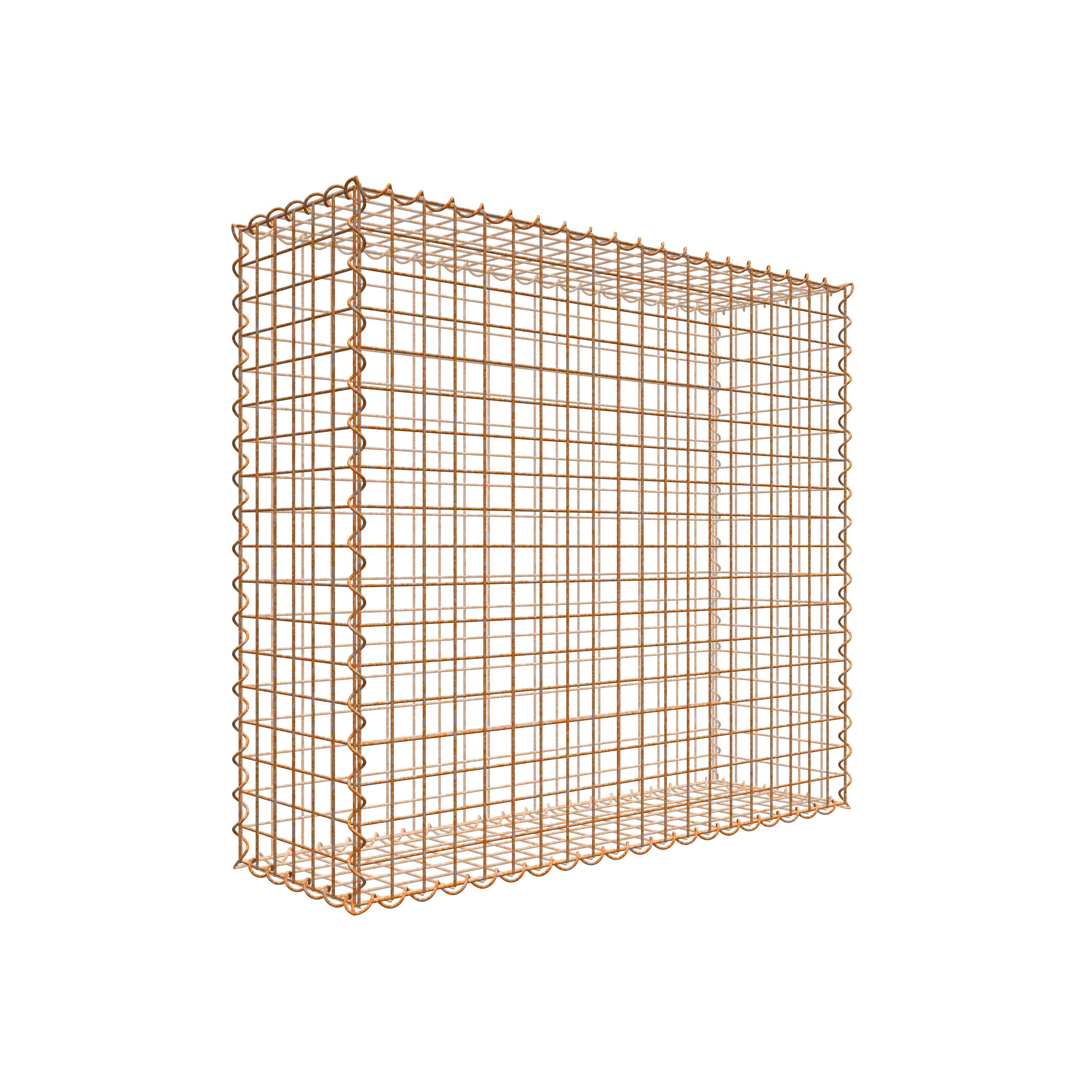 GAB054911707317120bobbie Rostige Gabione 100 cm x 90 cm x 30 cm (L x H x T), Maschenweite 5 cm x 5 cm, Spirale