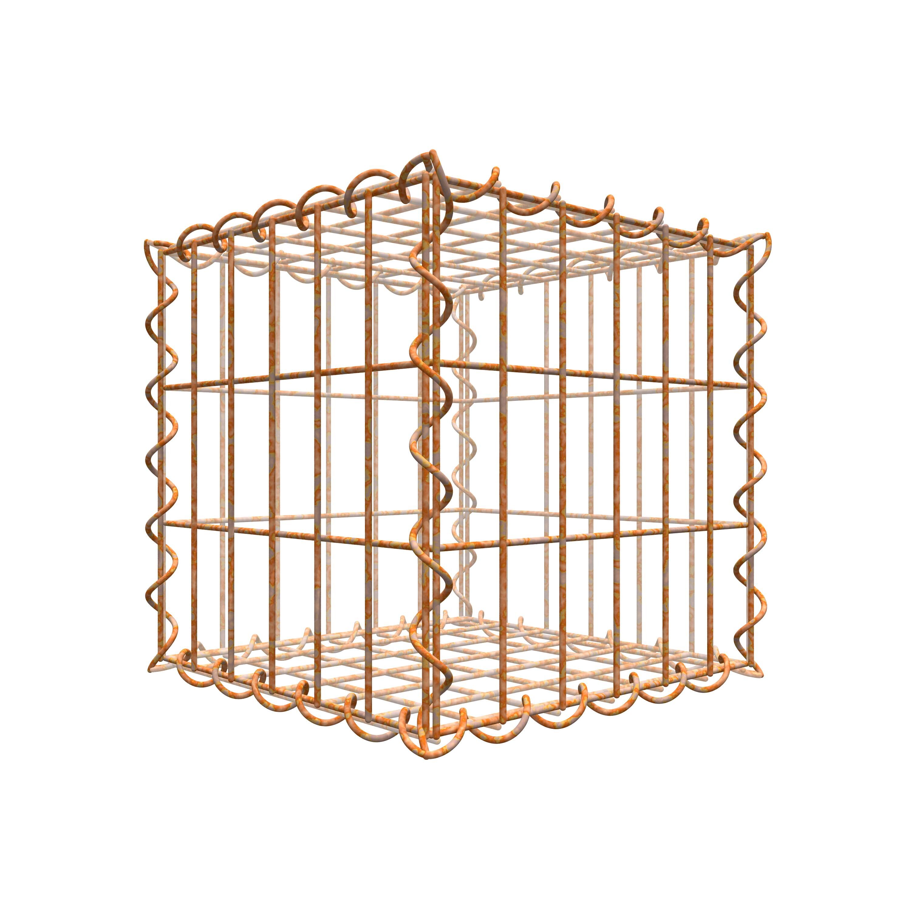 GAB0058351702976673bobbie Rostige Gabione 30 cm x 30 cm x 30 cm (L x H x T), Maschenweite 5 cm x 10 cm, Spirale