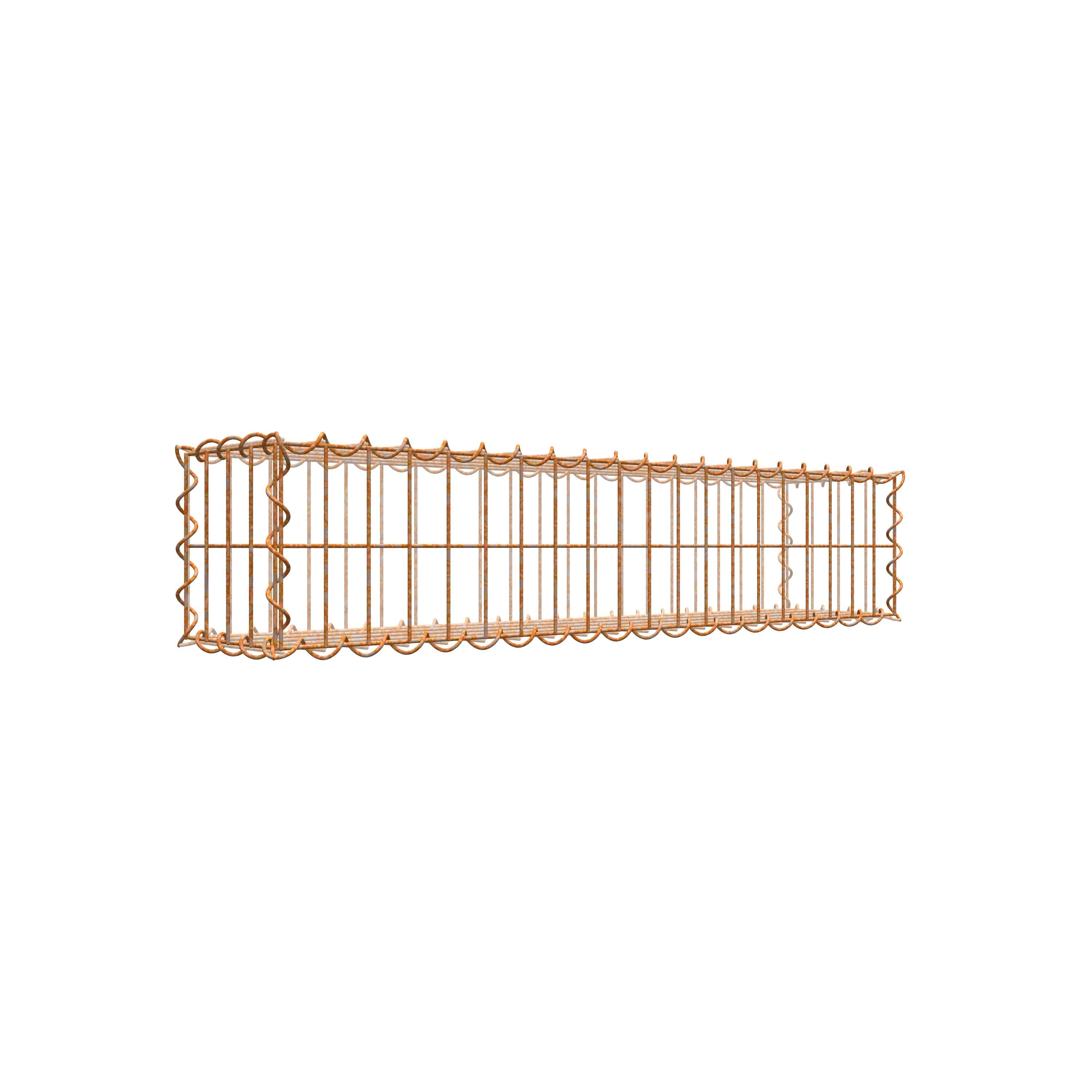 Rostige Gabione 100 cm x 20 cm x 20 cm (L x H x T), Maschenweite 5 cm x 10 cm, Spirale