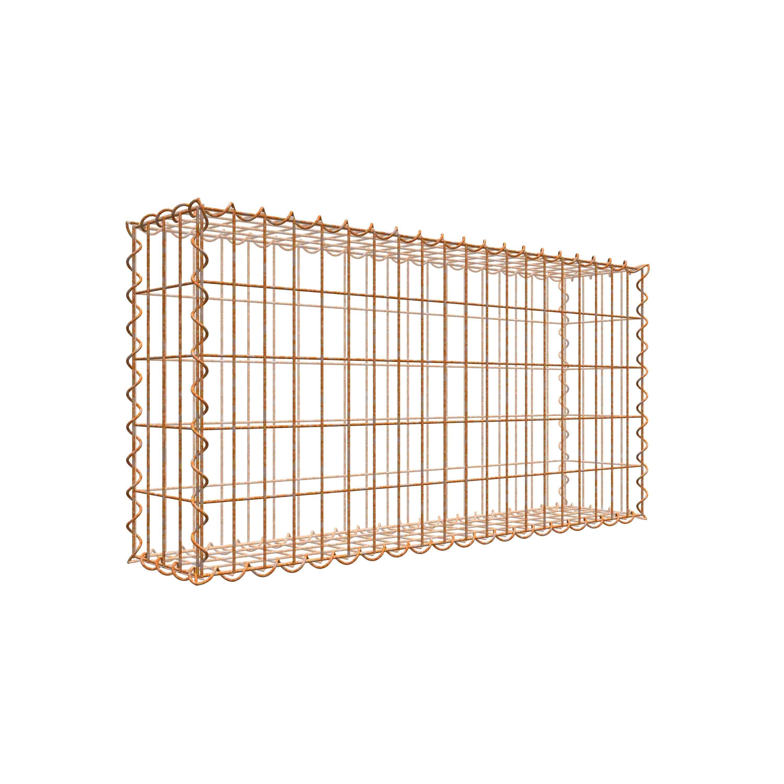 Rostige Gabione 100 cm x 50 cm x 20 cm (L x H x T), Maschenweite 5 cm x 10 cm, Spirale