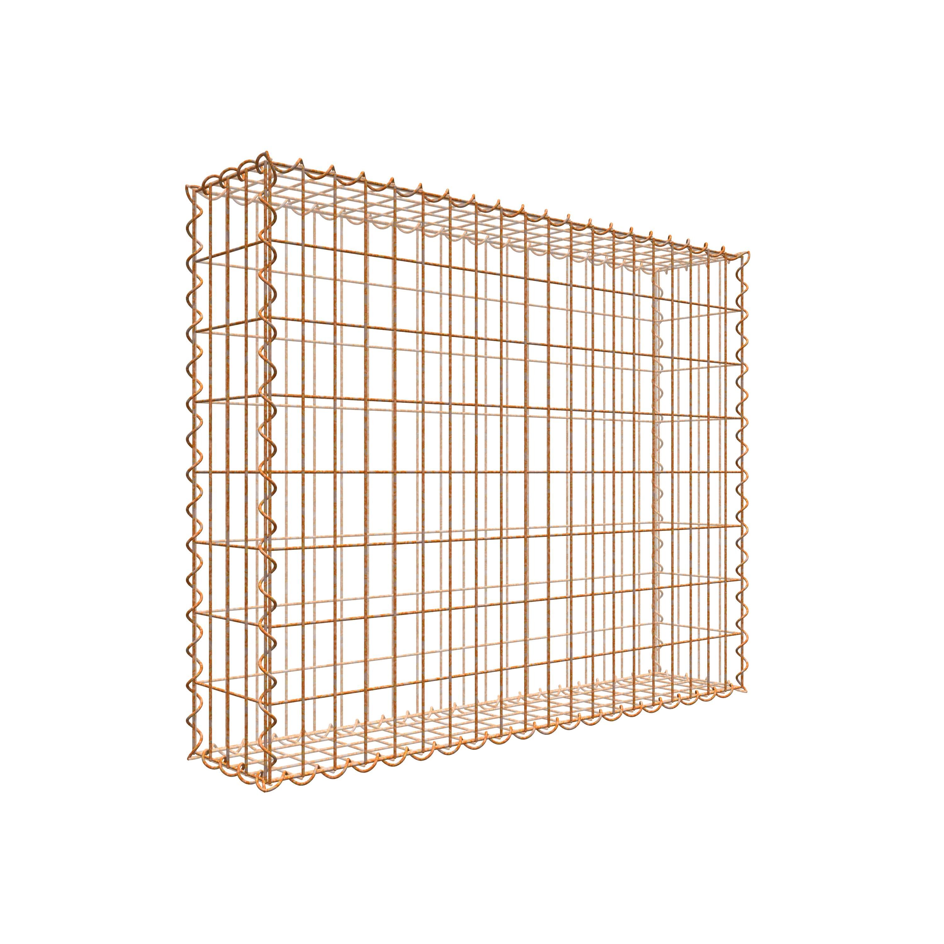 GAB0059581702976648bobbie Rostige Gabione 100 cm x 80 cm x 20 cm (L x H x T), Maschenweite 5 cm x 10 cm, Spirale