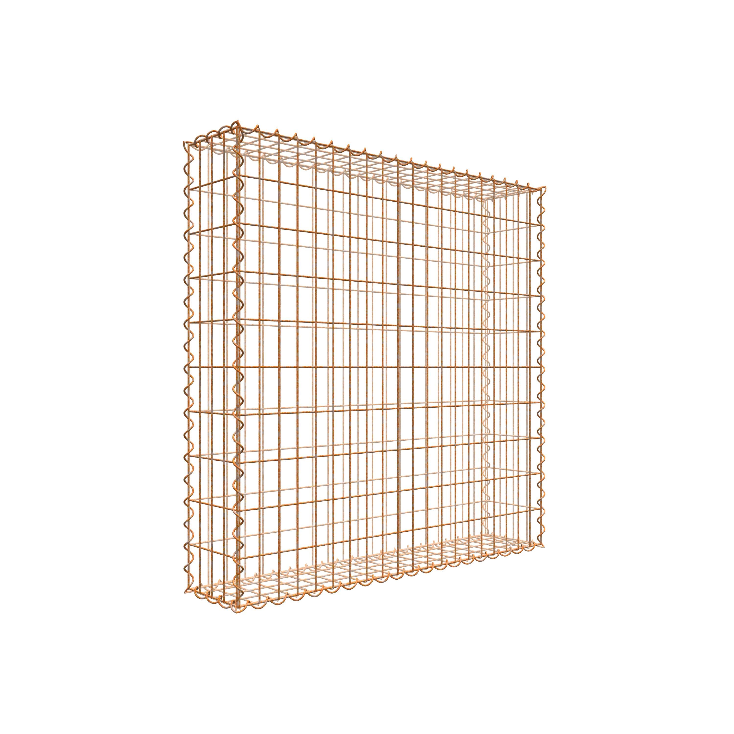 GAB0061531702976605bobbie Rostige Gabione 100 cm x 100 cm x 20 cm (L x H x T), Maschenweite 5 cm x 10 cm, Spirale