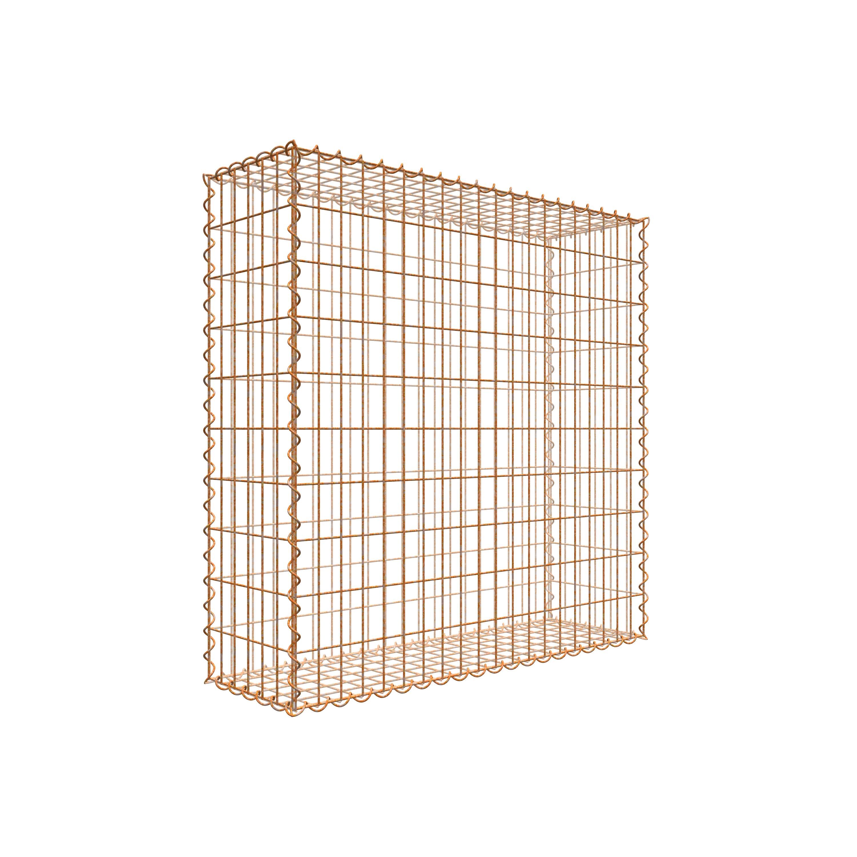 GAB061461707317121bobbie Rostige Gabione 100 cm x 100 cm x 30 cm (L x H x T), Maschenweite 5 cm x 10 cm, Spirale