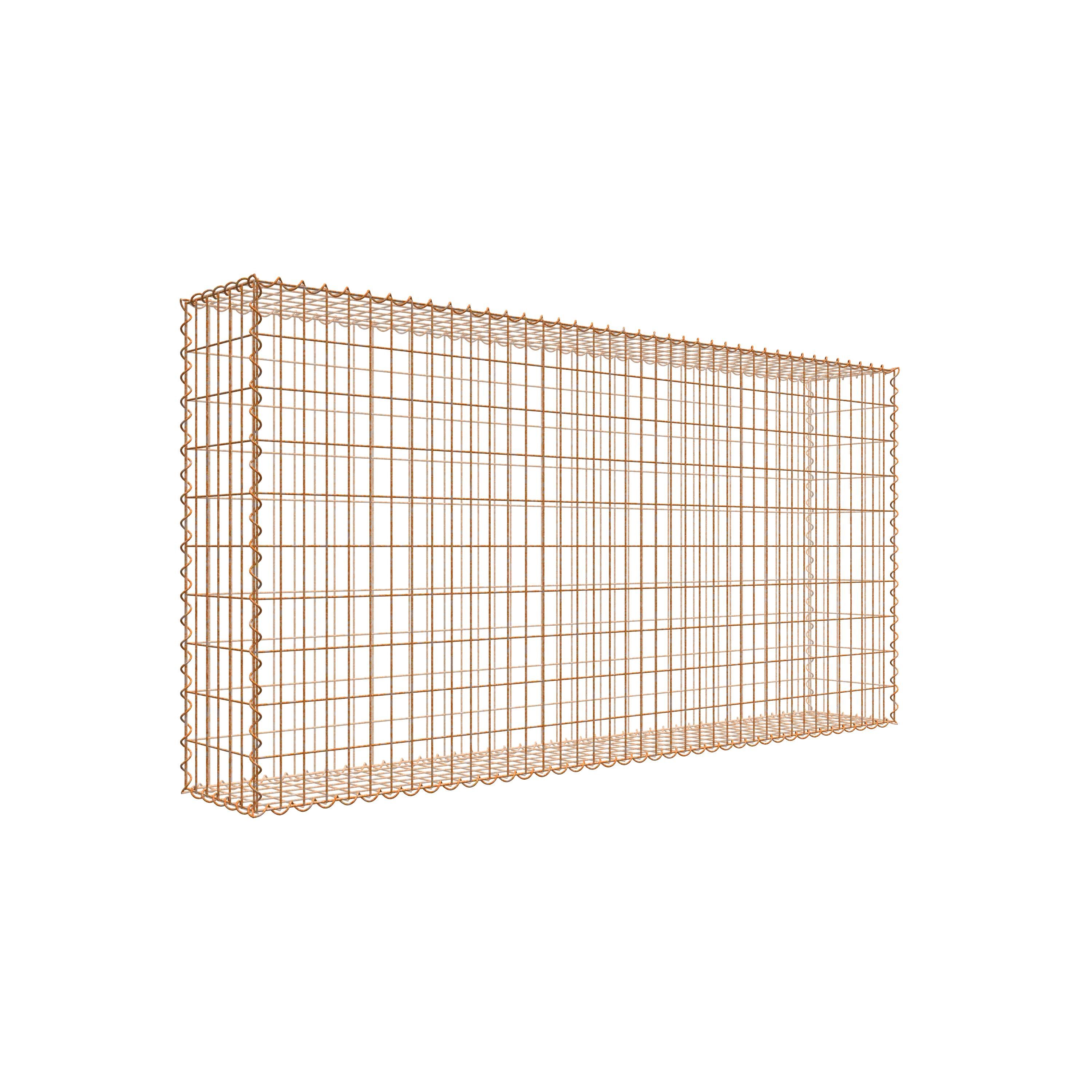 GAB058591707317121bobbie Rostige Gabione 200 cm x 100 cm x 30 cm (L x H x T), Maschenweite 5 cm x 10 cm, Spirale