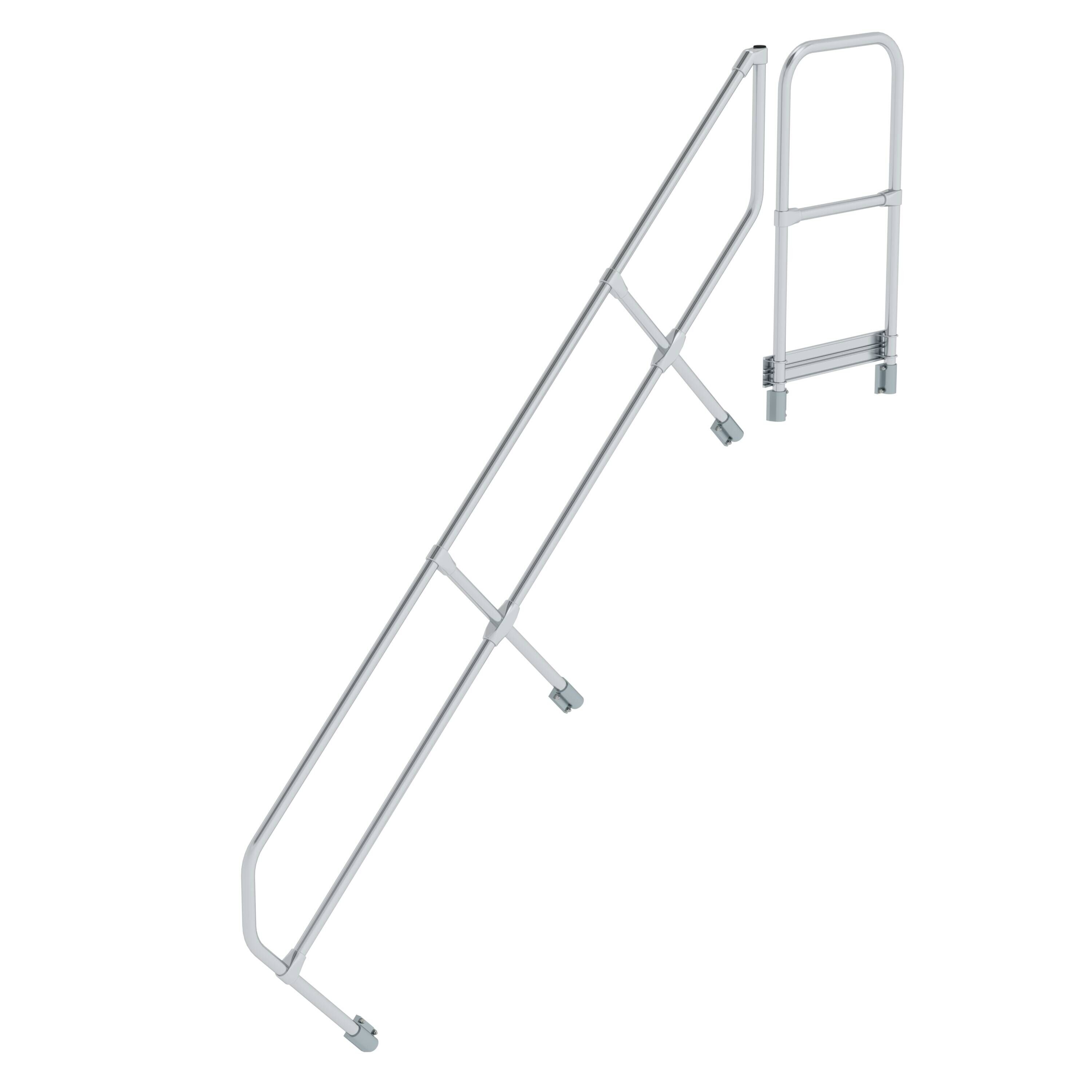 MUNK6005091775762219bobbie Zweiter Handlauf für Treppe mit Plattform 45° 9 Stufen
