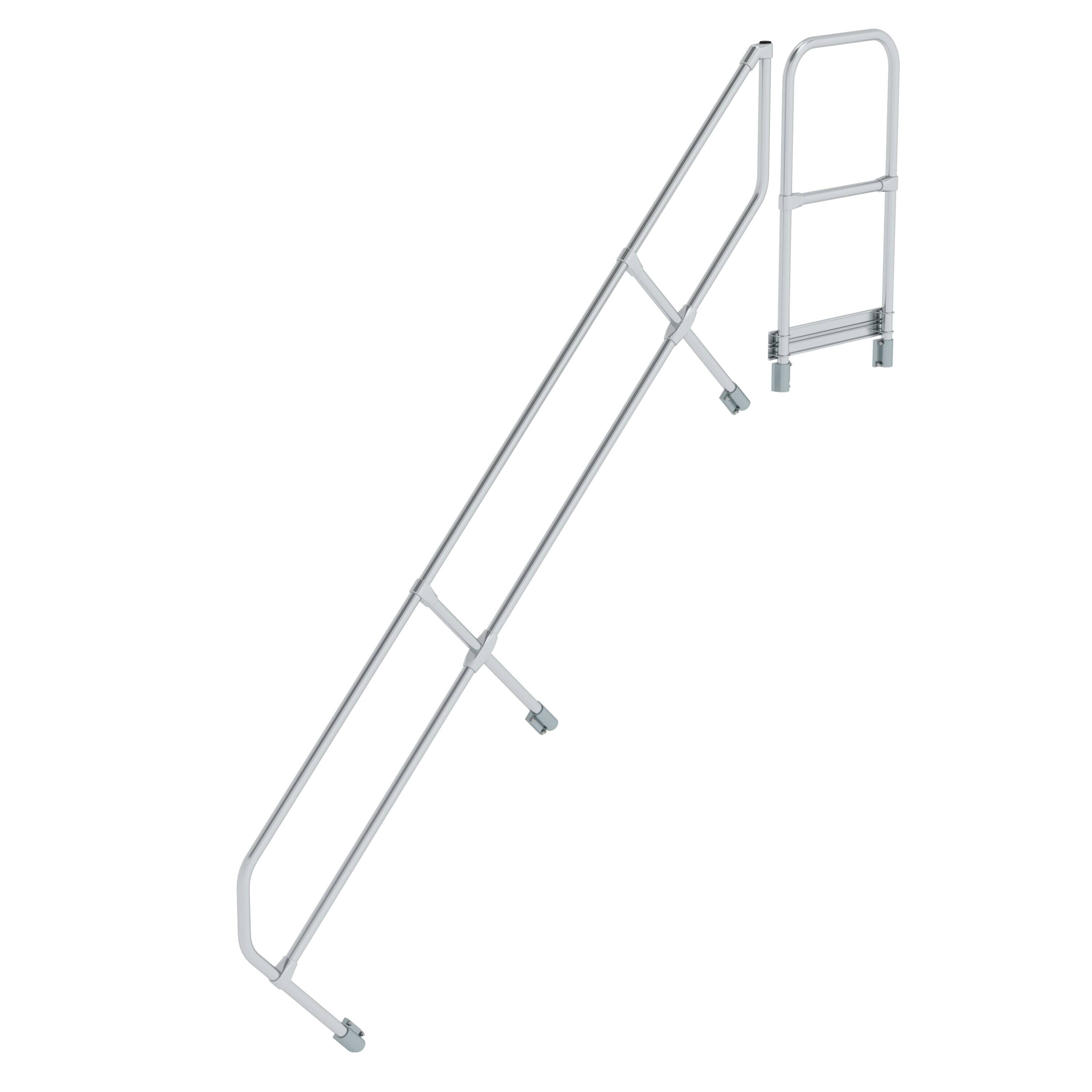 MUNK6005101775762219bobbie Zweiter Handlauf für Treppe mit Plattform 45° 10 Stufen