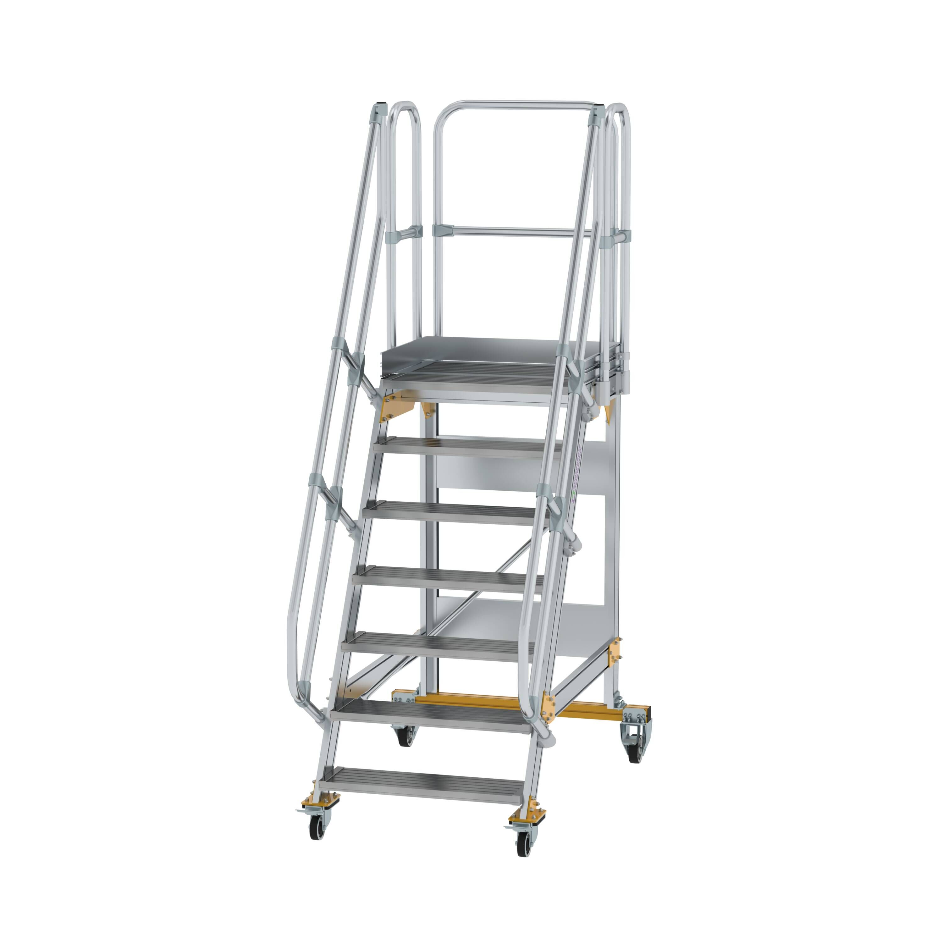 MUNK6007271775762234bobbie Plattformtreppe fahrbar 60° Stufenbreite 800 mm 7 Stufen