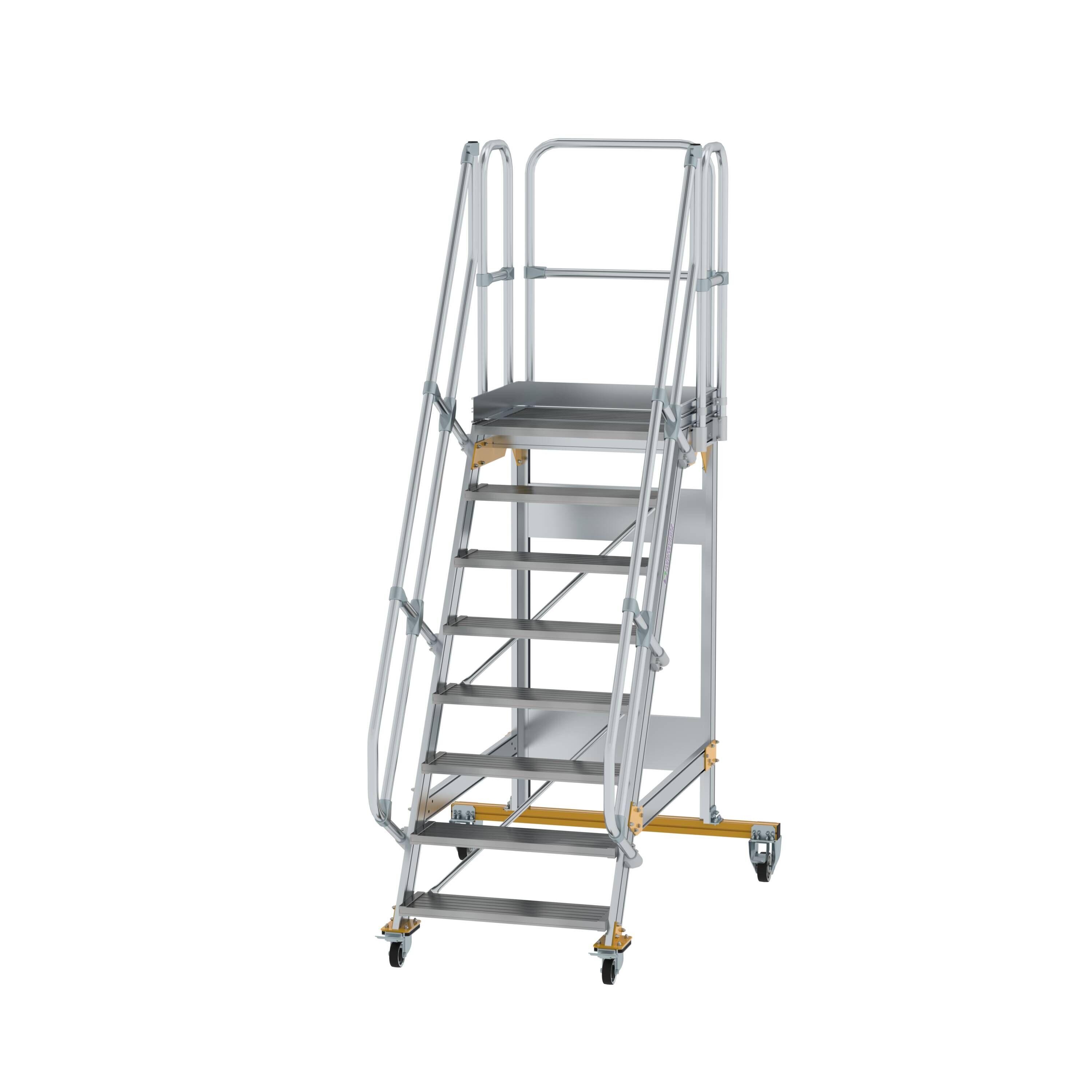 MUNK6007281775762234bobbie Plattformtreppe fahrbar 60° Stufenbreite 800 mm 8 Stufen