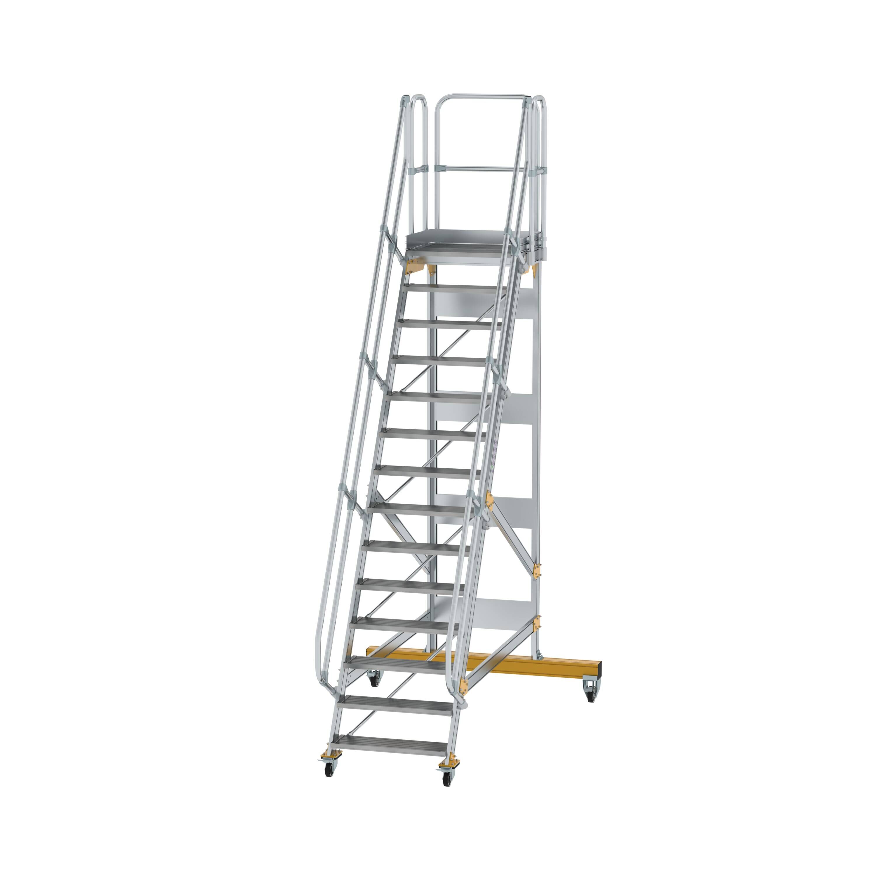 MUNK6007341775762237bobbie Plattformtreppe fahrbar 60° Stufenbreite 800 mm 14 Stufen