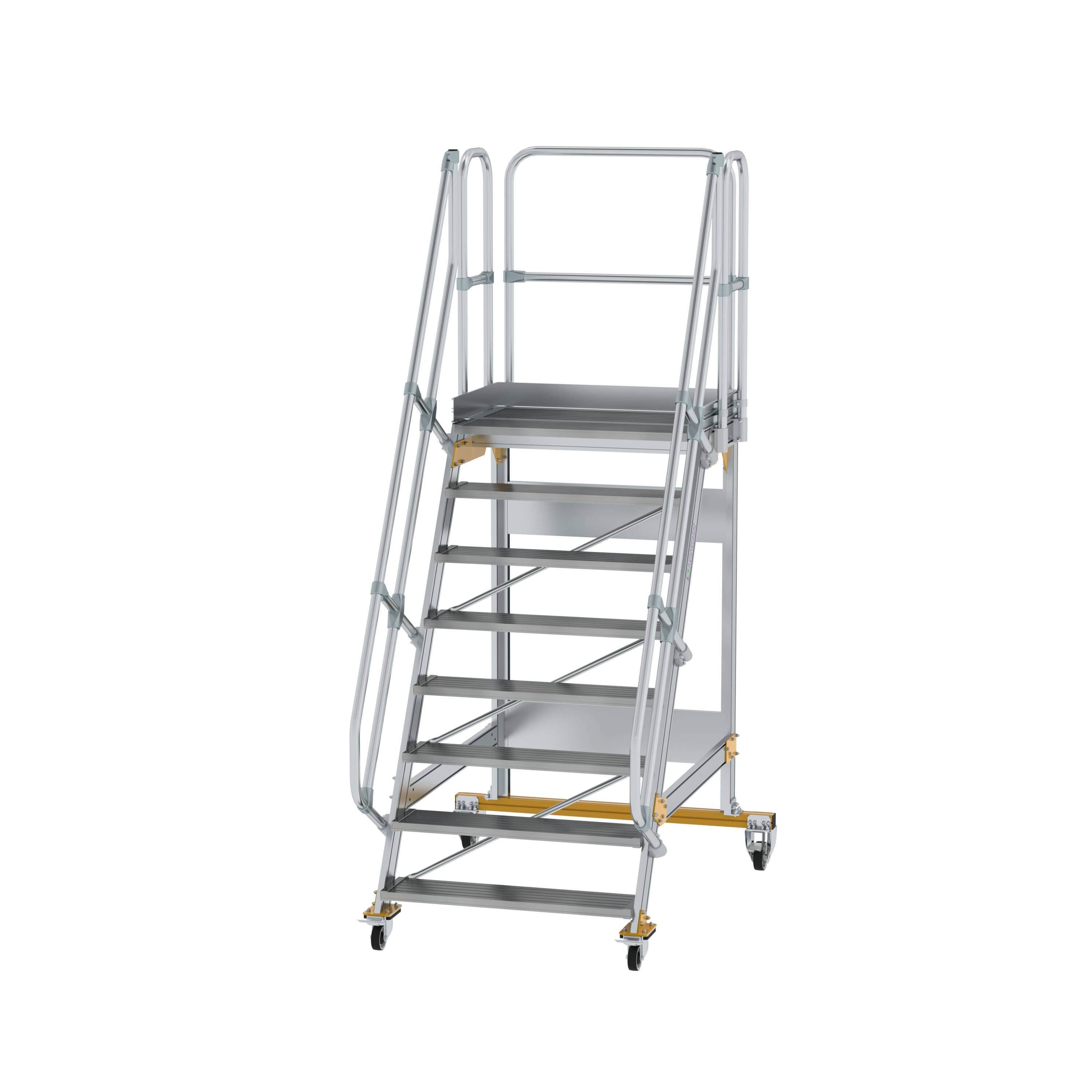 MUNK6007481775762239bobbie Plattformtreppe fahrbar 60° Stufenbreite 1000 mm 8 Stufen
