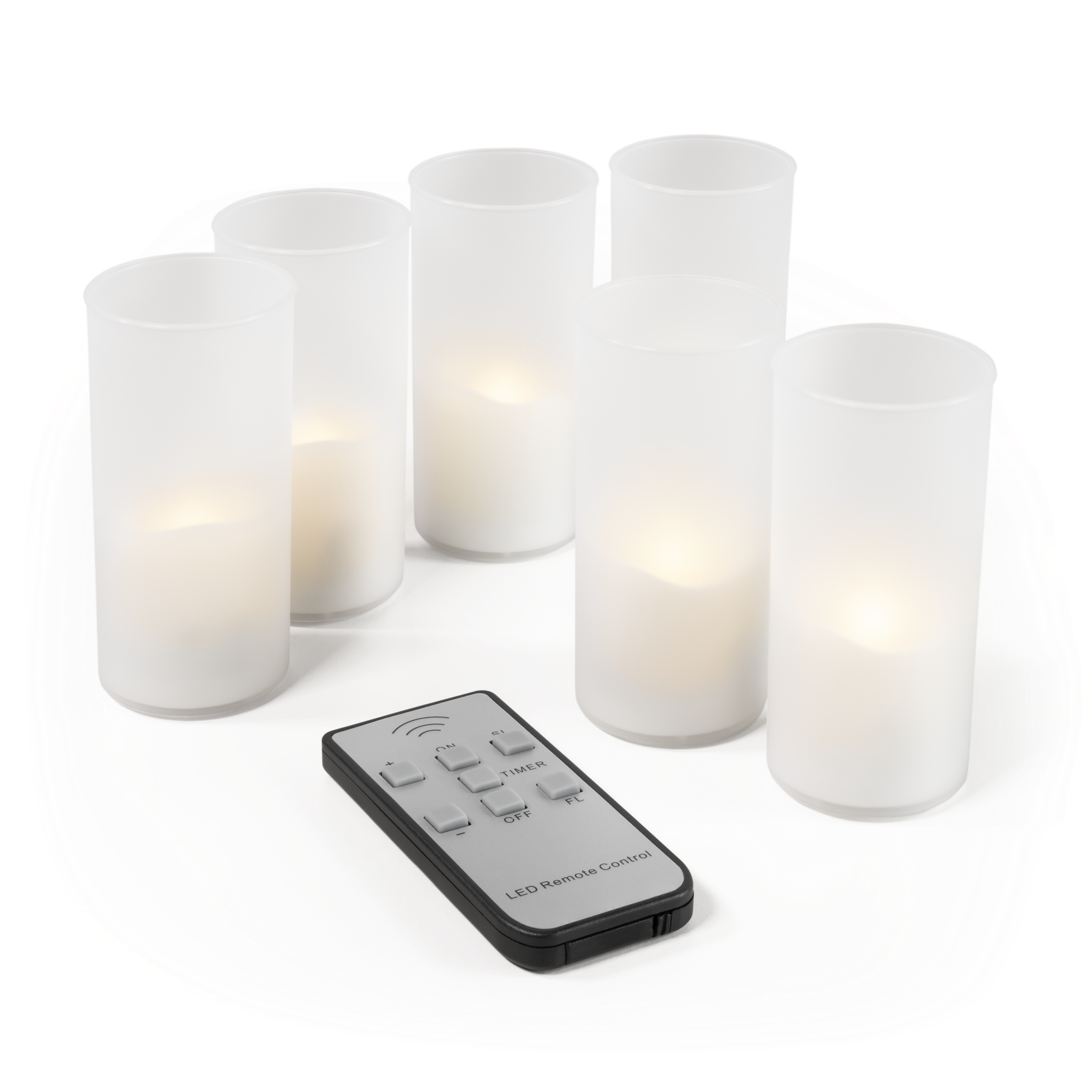 6er Set LED Kerzen McShine ''LC-06'', inkl. Fernbedienung, Netzteil + Ladestation