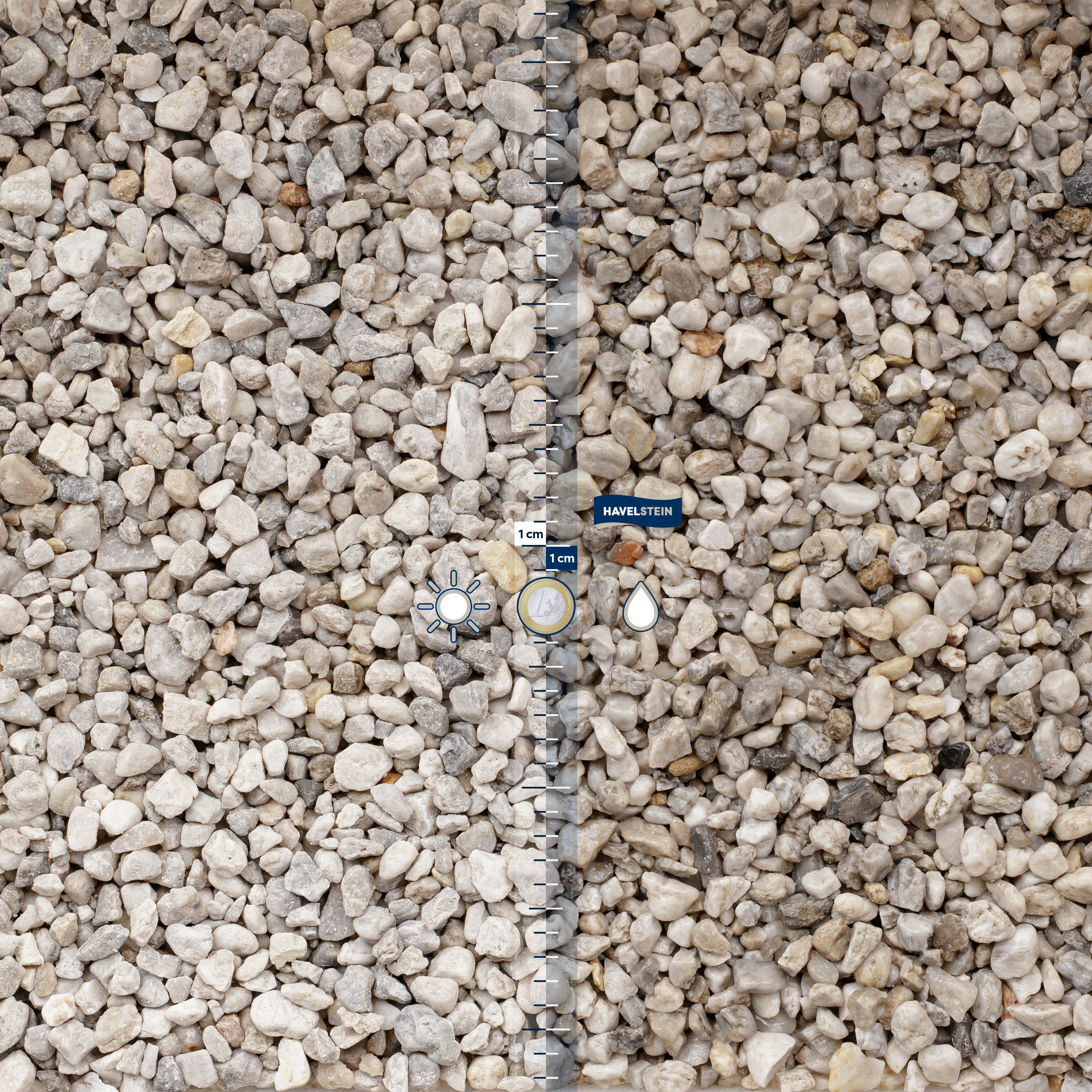 Zierkies (grobe Gesteinskörnung, gewaschen), Quarzit