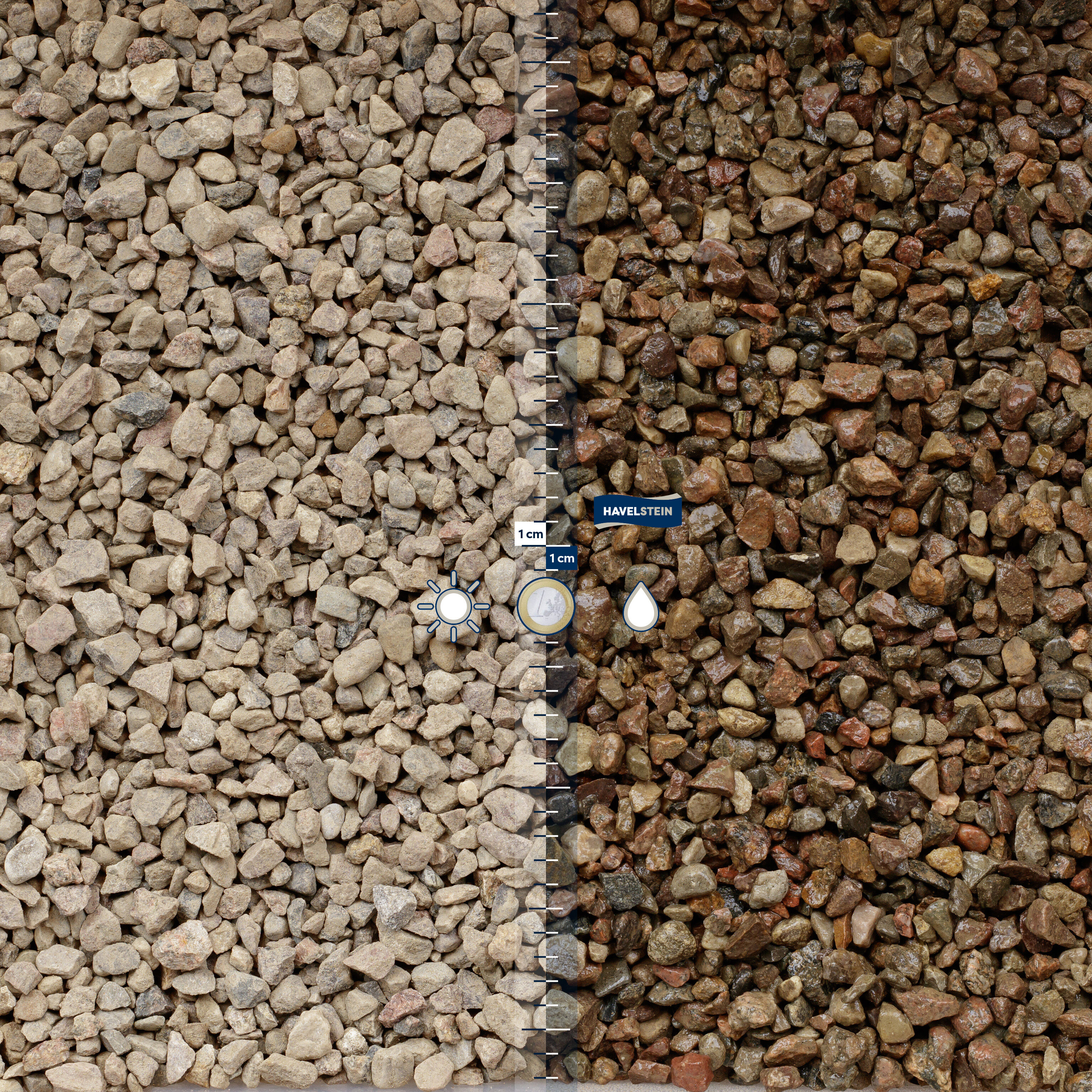 Drainage- und Filterkies bunt, gewaschen, 8/16 mm