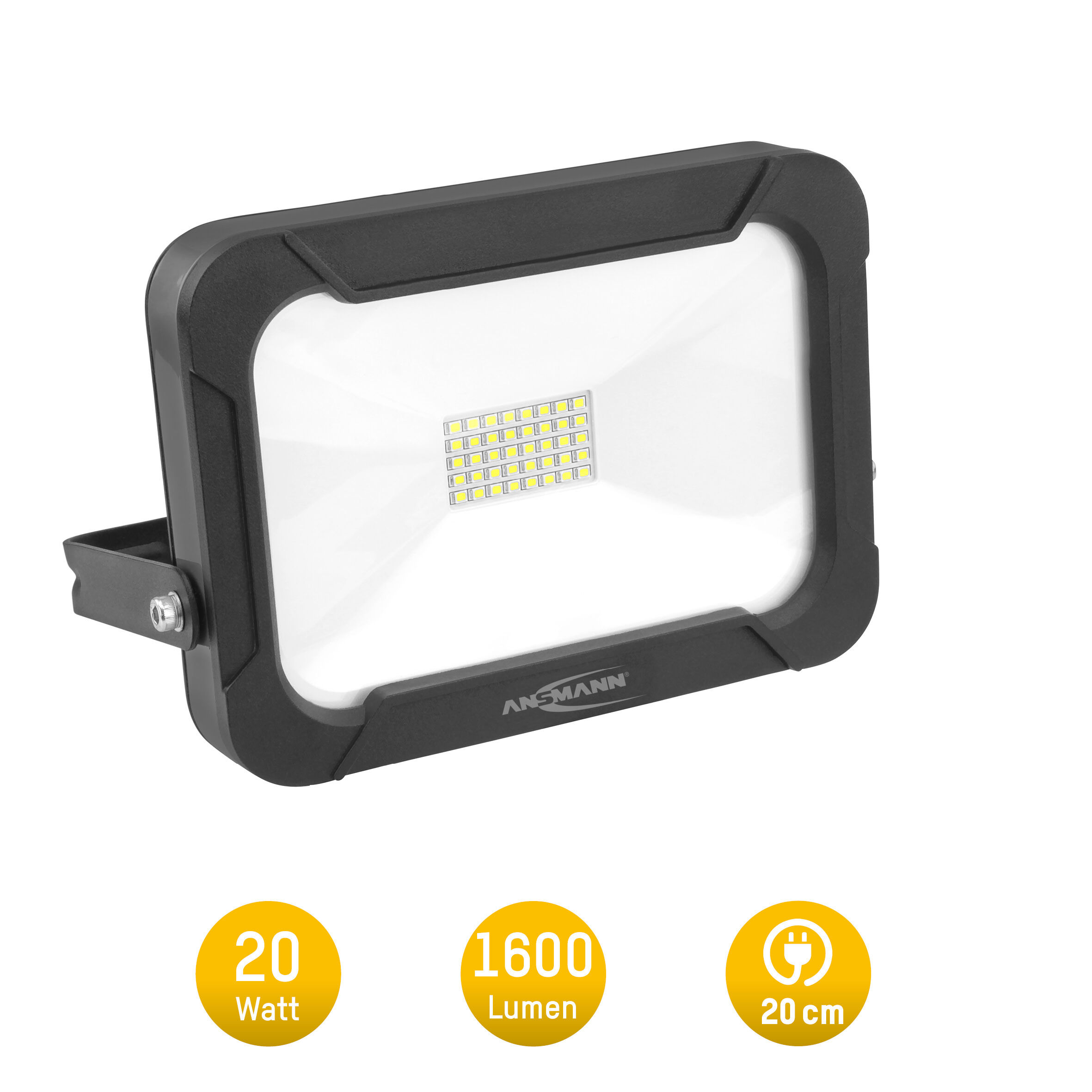ANSMANN Wandstrahler LED 20W – IP54 wetterfest & Temperaturbeständig