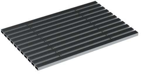SELF komfort Schuhabstreiferkasten Abdeckrost Alu mit Gumistreifen schwarz - 60x40cm