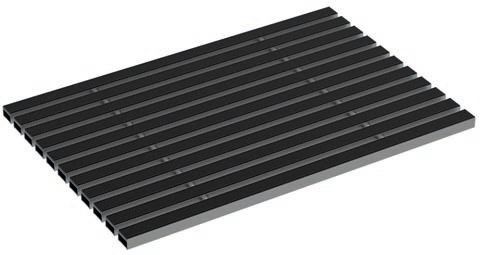 SELF komfort Schuhabstreiferkasten Abdeckrost Alu mit Gumistreifen anthrazit - 100x50cm