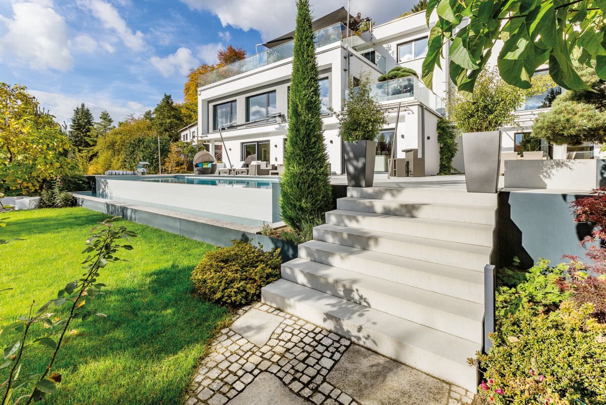 GDM.MASSIMO Dielenstufe Sichtbeton Beige gekalkt 1000 x 350 x 150 mm