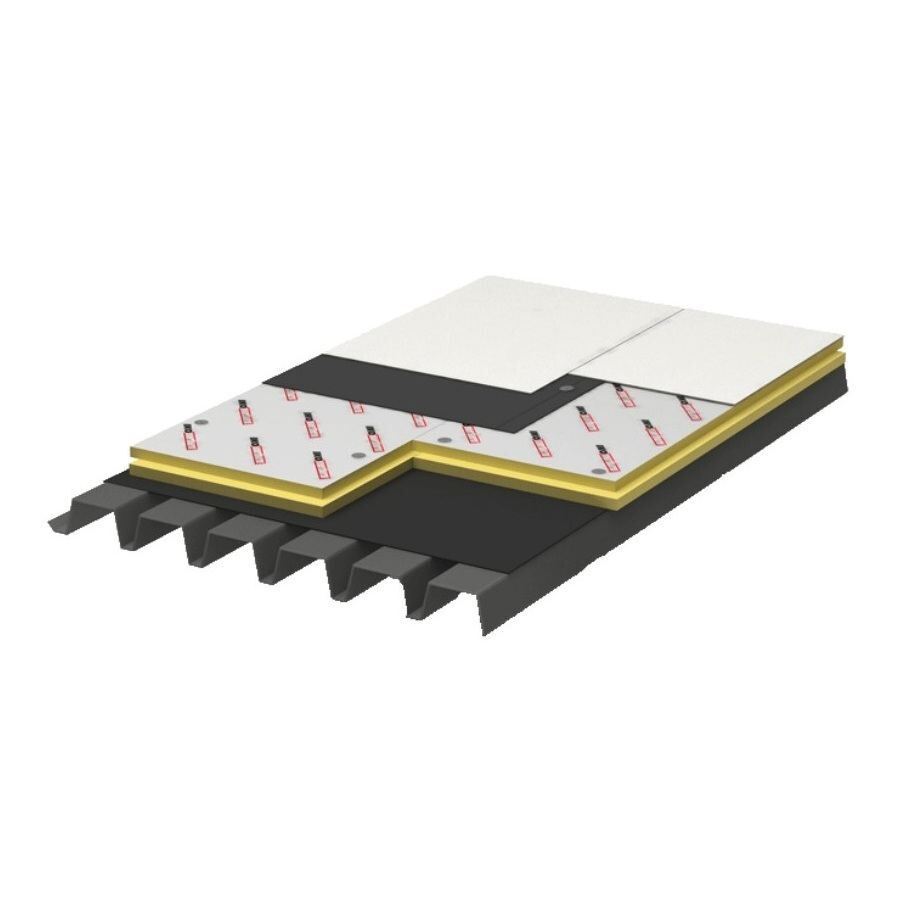 Flachdach-Dämmplatte, Enertherm ALU F4, Stufenfalz, Aluminium-Kaschierung