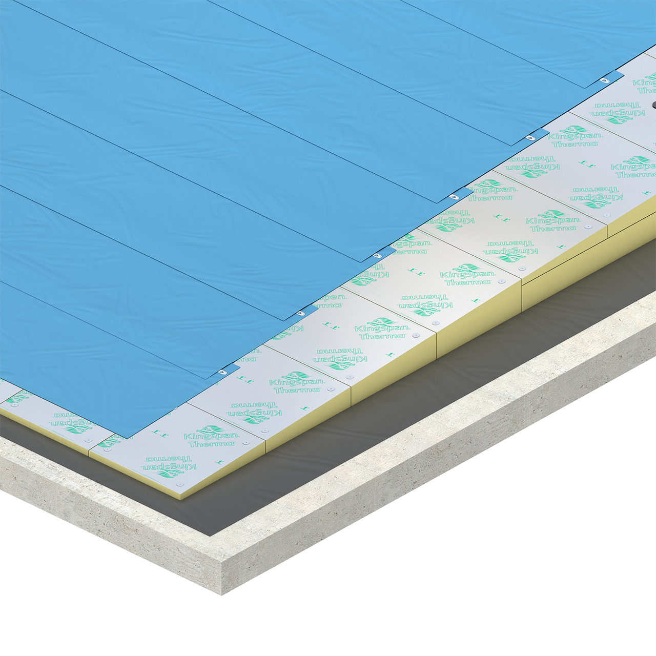 Gefälle-Dämmplatte, Therma TT46, 1200 x 1200 mm, Aluminium Kaschierung